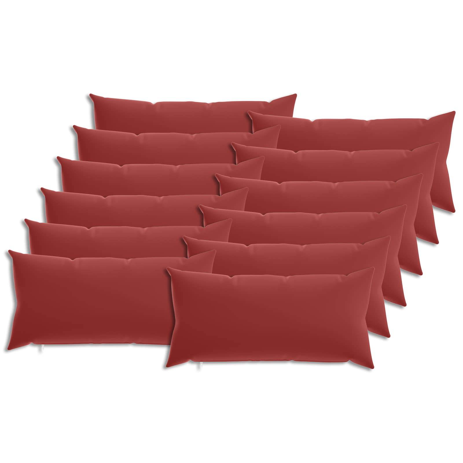 vidaXL Kissenbezug 12 pcs HEERLEN Weinrot 40 x 80 cm Polyester