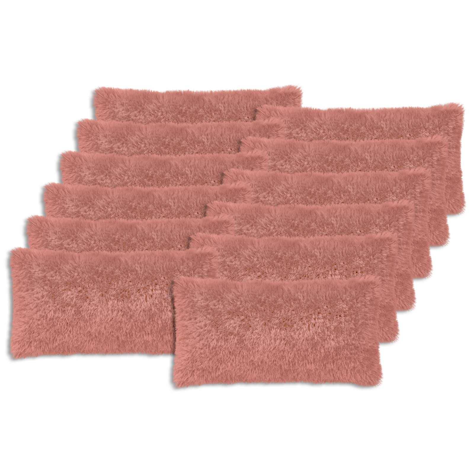 vidaXL Kissenbezug 12 pcs HEERLEN Rosa 40 x 80 cm PV Fleece