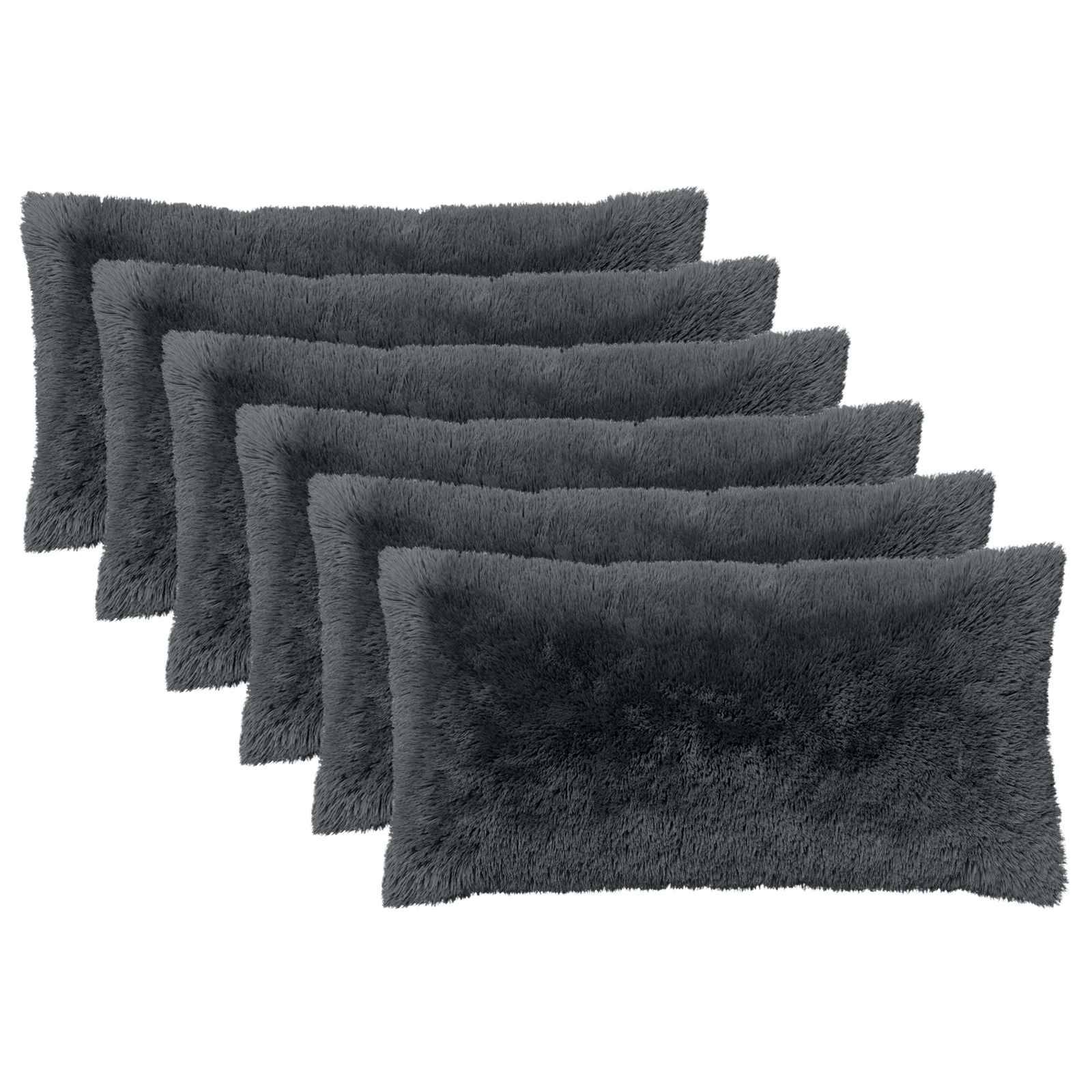 vidaXL Kissenbezug 6 pcs HEERLEN Anthrazit 40 x 80 cm PV Fleece