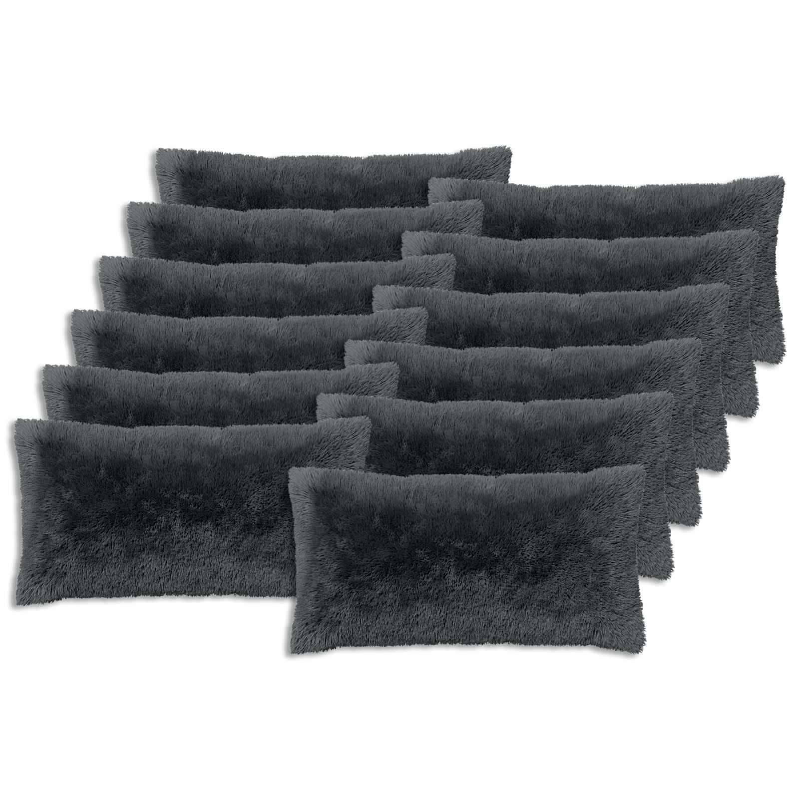 vidaXL Kissenbezug 12 pcs HEERLEN Anthrazit 40 x 80 cm PV Fleece