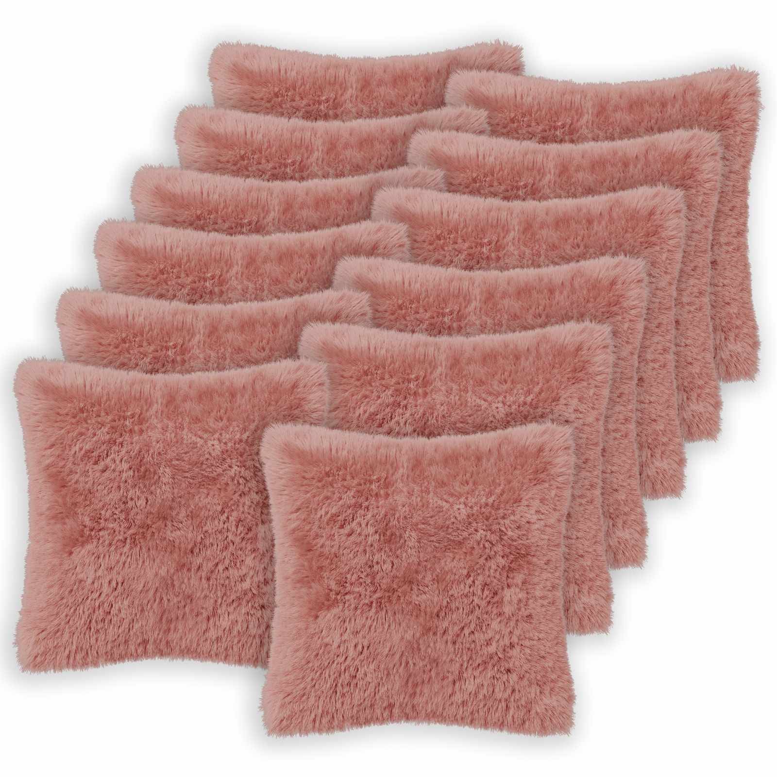 vidaXL Kissenbezug 12 pcs HEERLEN Rosa 45 x 45 cm PV Fleece