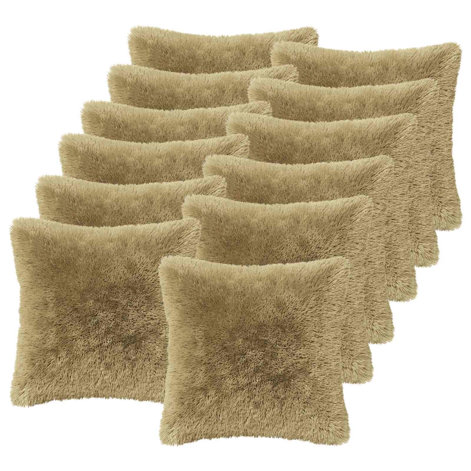 vidaXL Kissen mit Kissen HEERLEN 12 Stk. Hellgrau PV Fleece