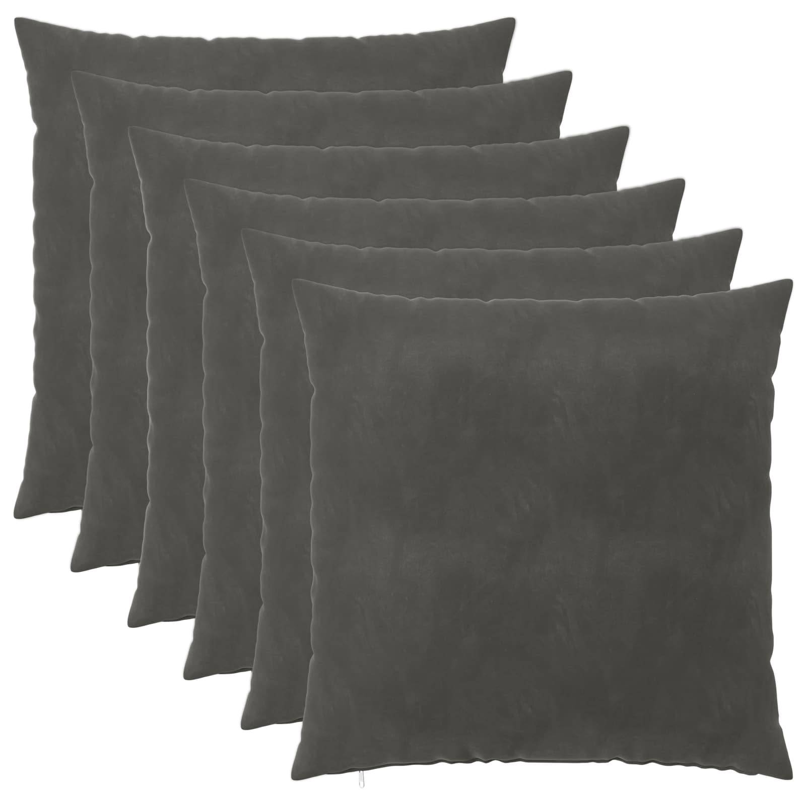 vidaXL Kissenbezug 6 pcs HEERLEN Dunkelgrau 60 x 60 cm Samt