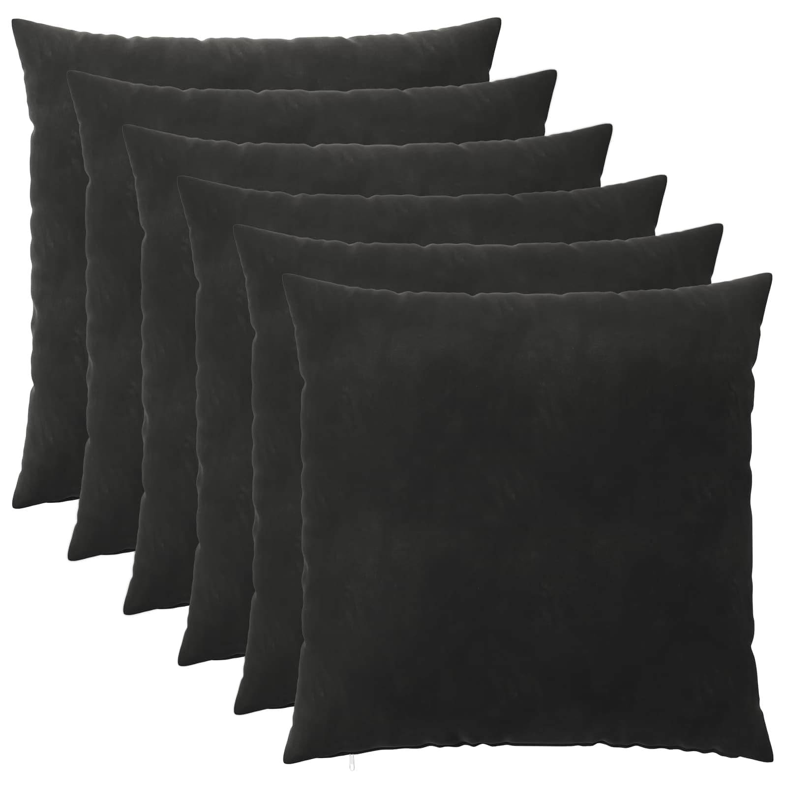 vidaXL Kissenbezug 6 pcs HEERLEN Schwarz 60 x 60 cm Samt