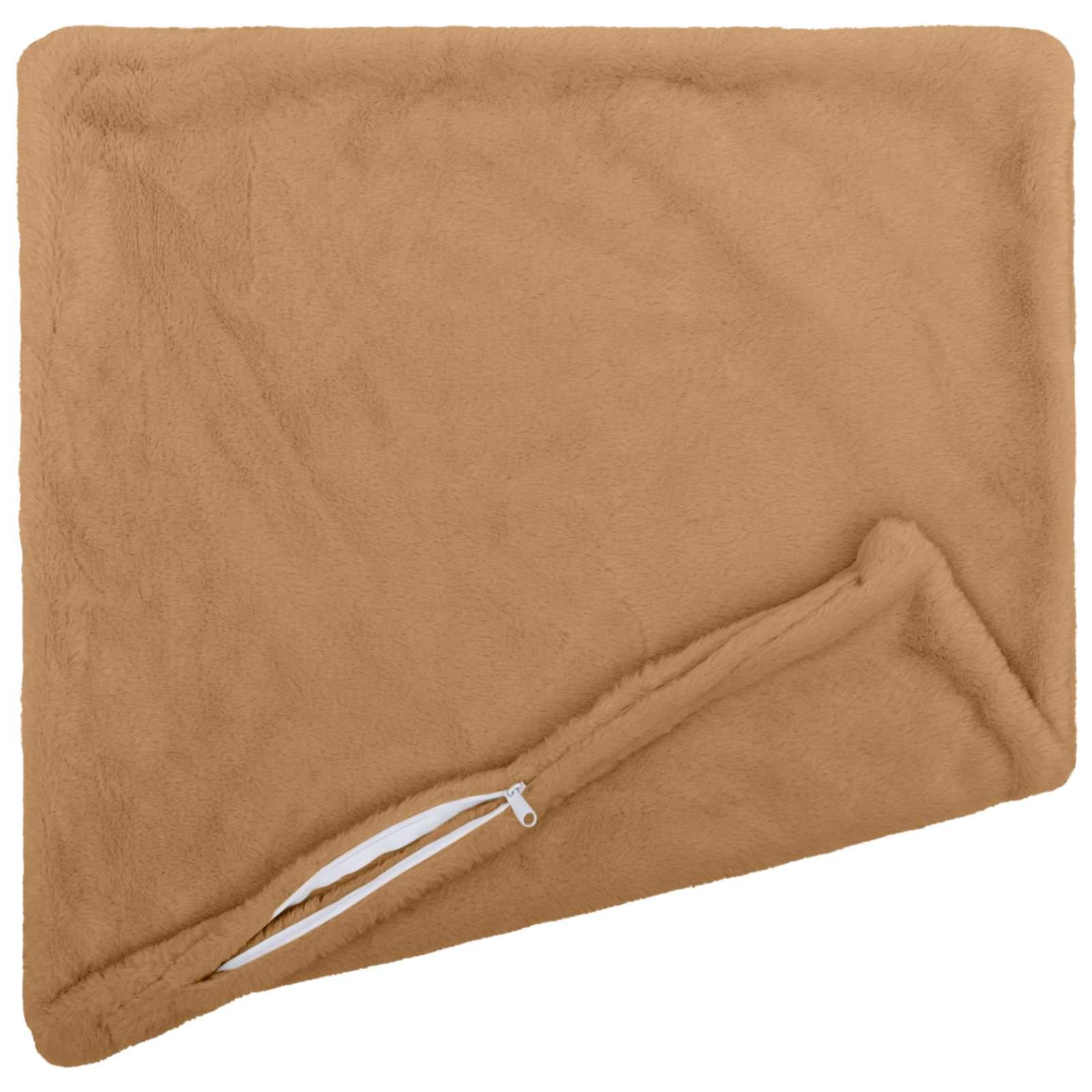vidaXL Kissenbezug 6 stk. HEERLEN Taupe 70 x 70 cm Faux Kaninchenfell