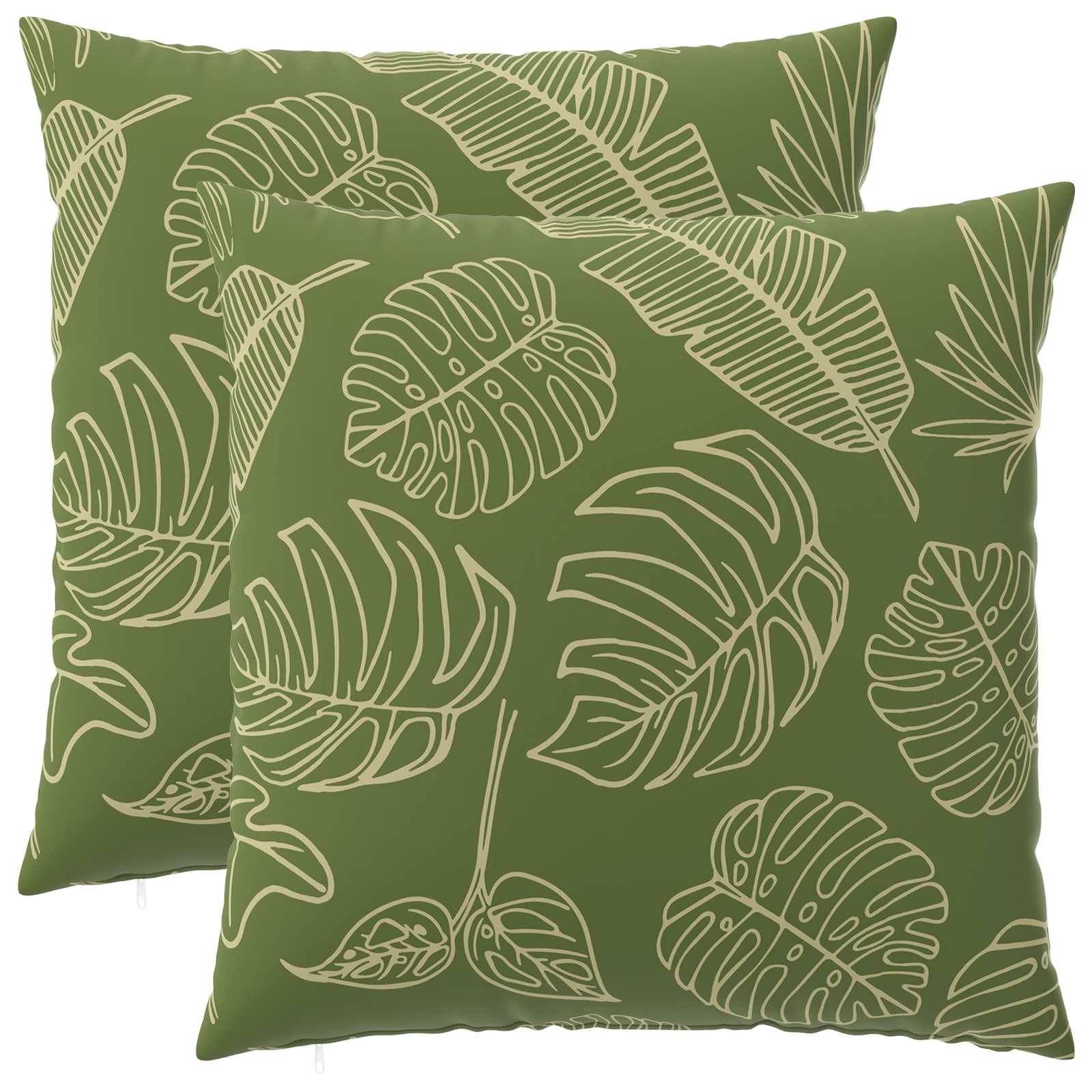 vidaXL Kissenbezug 2 pcs HEERLEN Blattdesign 80 x 80 cm Polyester