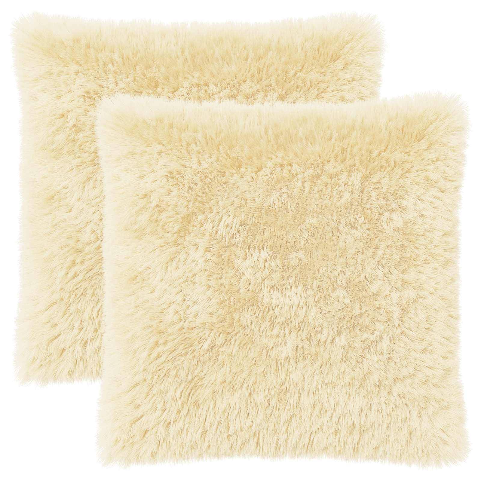 vidaXL Kissenbezug 2 pcs HEERLEN Creme 65 x 65 cm PV Fleece