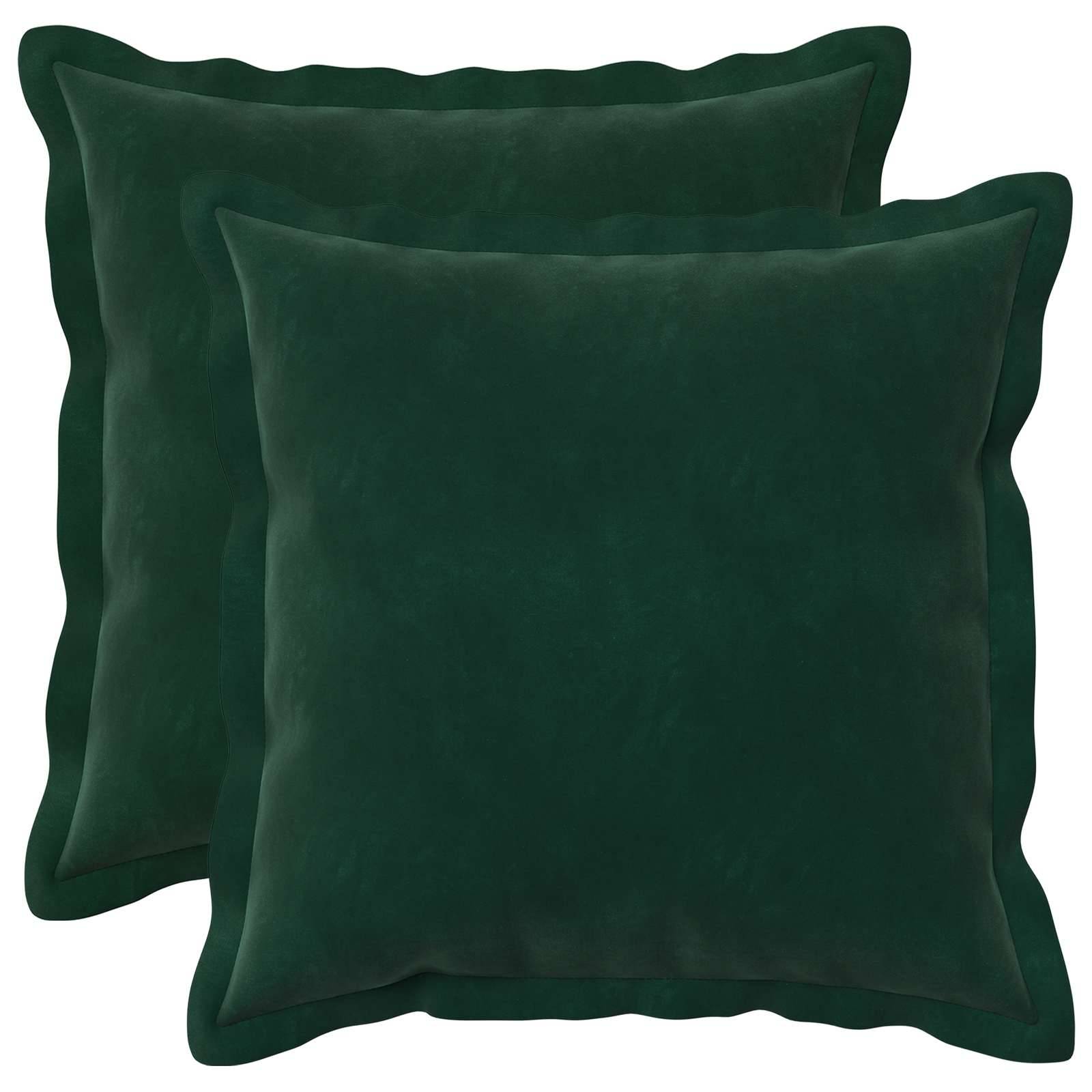 vidaXL Kissenbezug 2 pcs HOUTEN Dunkelgrün 45 x 45 cm Samt