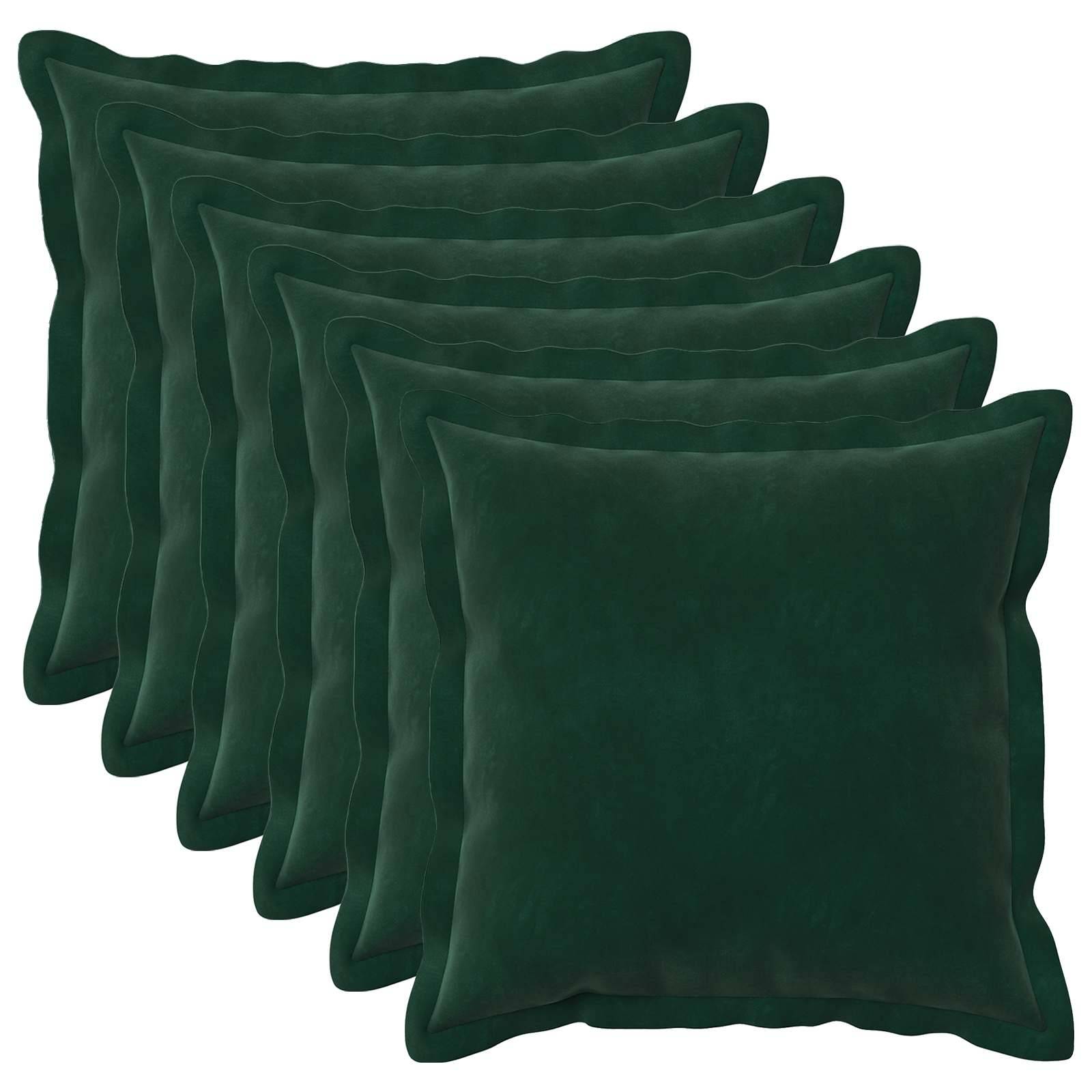 vidaXL Kissenbezug 6 pcs HOUTEN Dunkelgrün 40 x 40 cm Samt