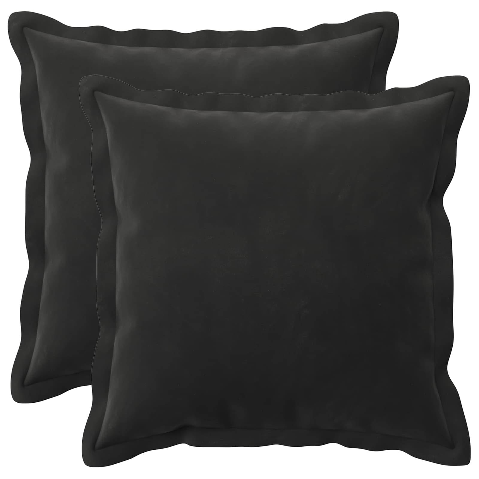 vidaXL Kissenbezug 2 pcs HOUTEN Schwarz 40 x 40 cm Samt