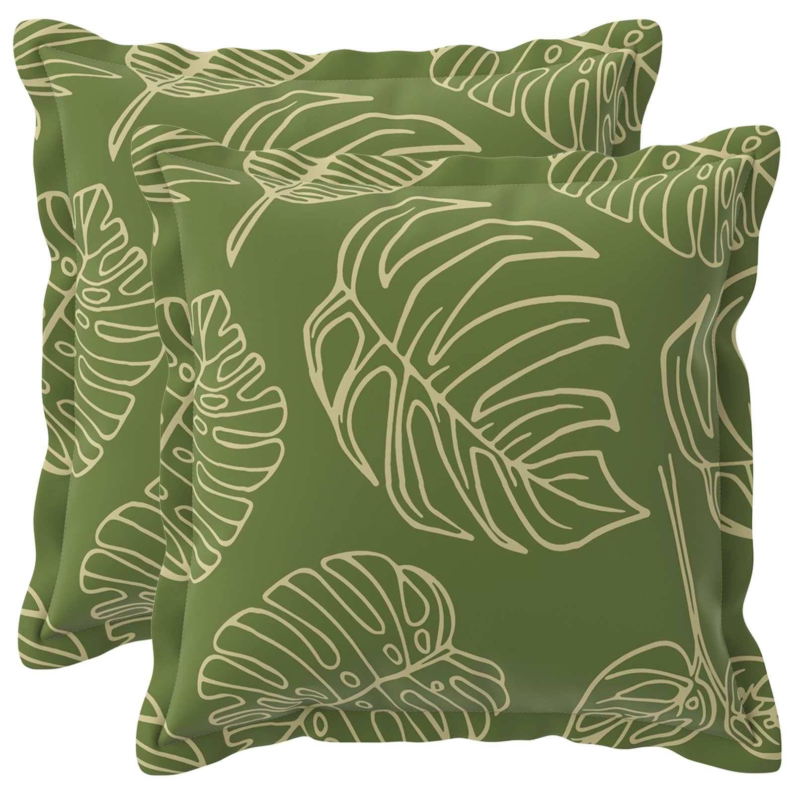 vidaXL Kissenbezug 2 stk. HOUTEN Blattdesign 30 x 30 cm Polyester