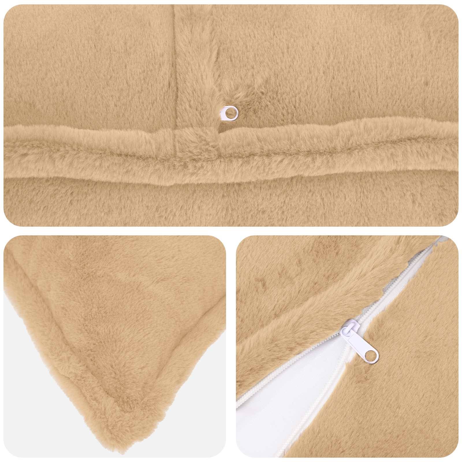 vidaXL Kissenbezug 6 stk. HOUTEN Creme 80 x 80 cm Faux Kaninchenfell