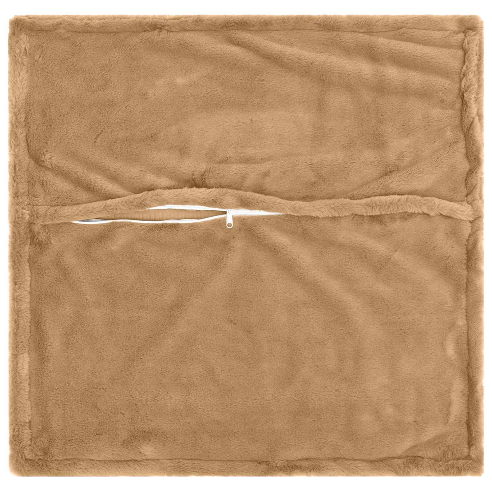 vidaXL Kissenbezug 12 stk. HOUTEN Taupe 50 x 50 cm Faux Kaninchenfell