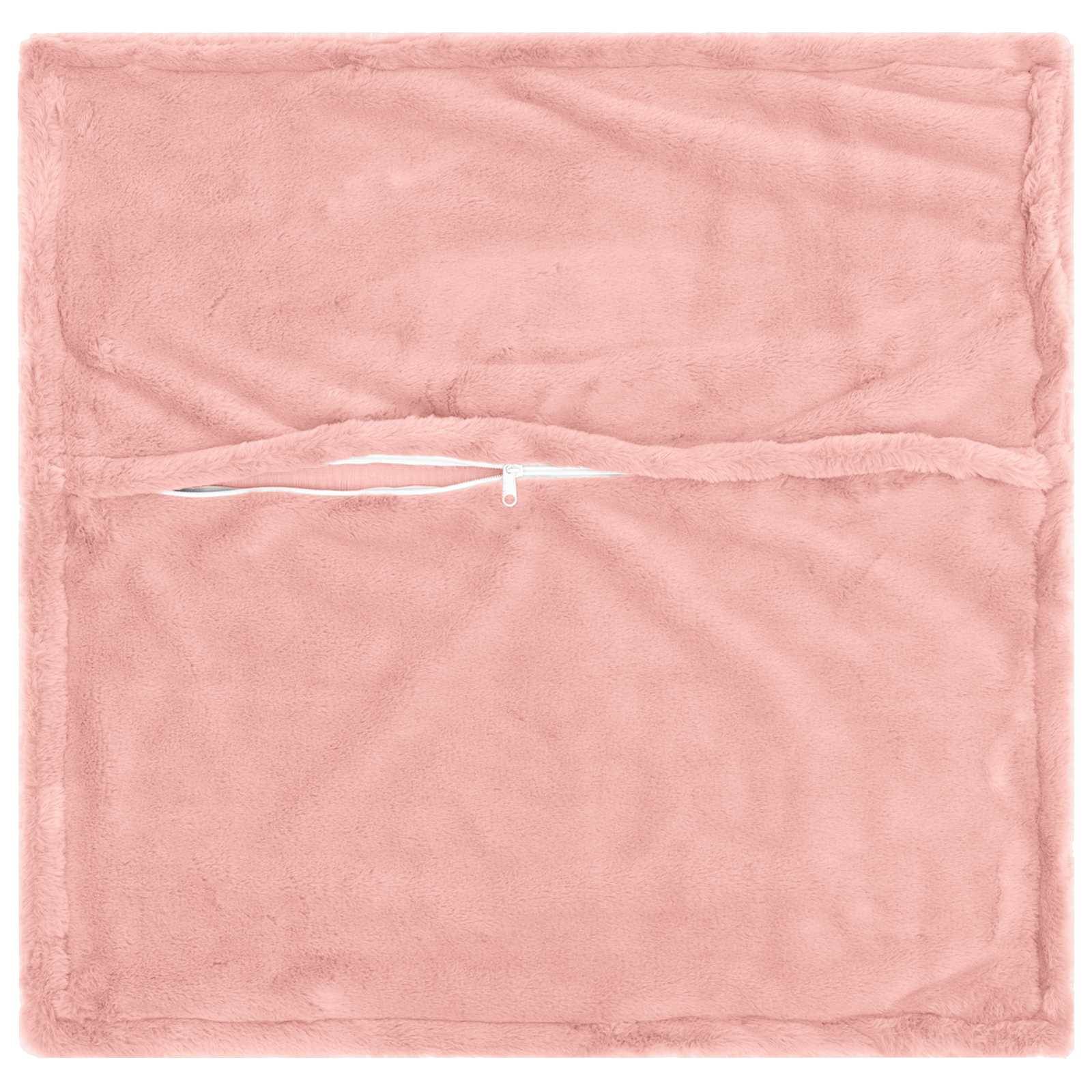 vidaXL Kissenbezug 2 stk. HOUTEN Rosa 35 x 35 cm Faux Kaninchenfell