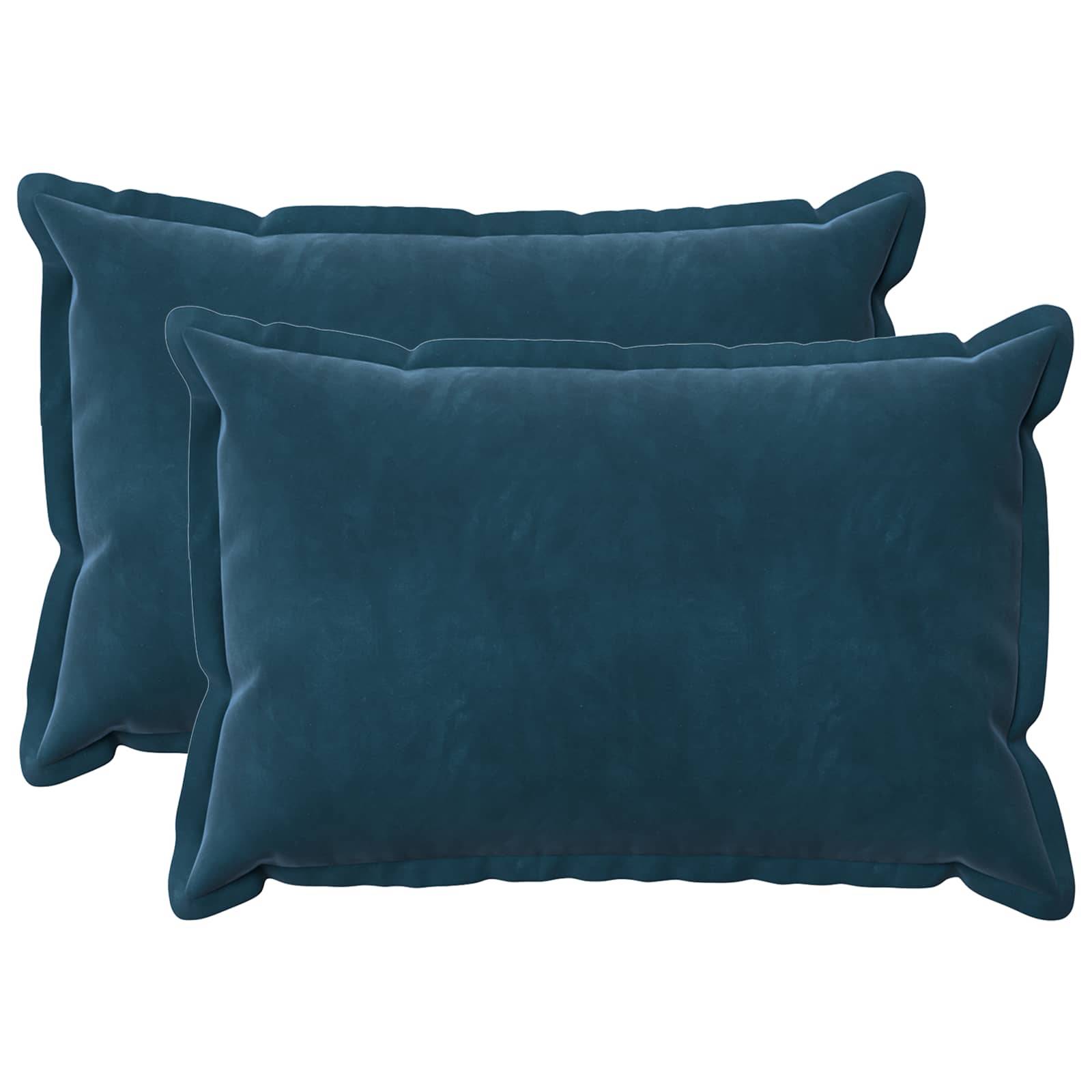 vidaXL Kissen mit Kissen HOUTEN 2 Stk. Blau Samt