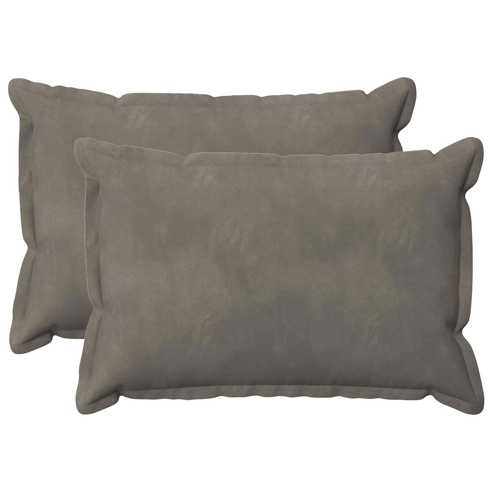 vidaXL Kissen mit Kissen HOUTEN 2 Stk. Hellgrau Samt