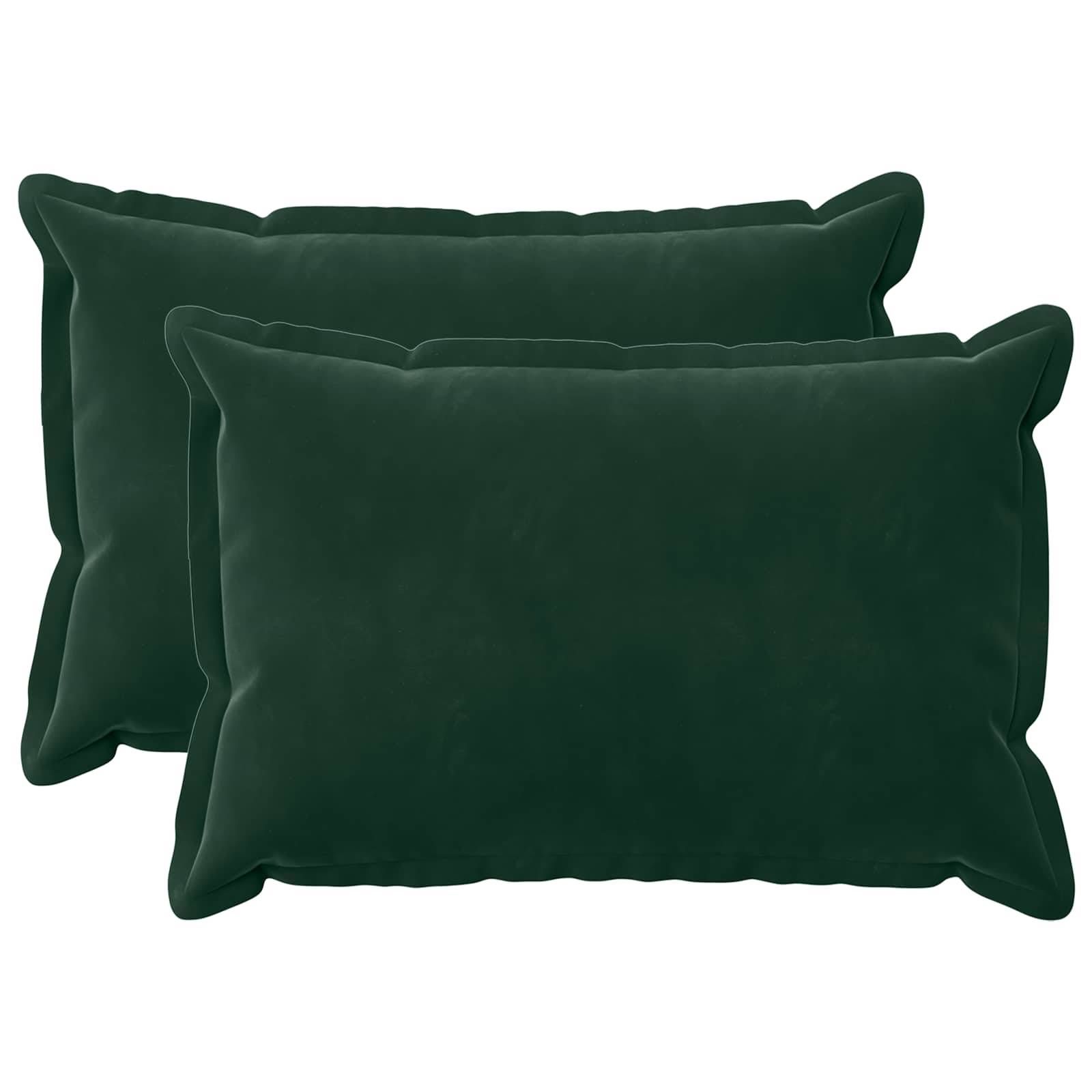 vidaXL Kissen mit Kissen HOUTEN 2 Stk. Dunkelgrün Samt