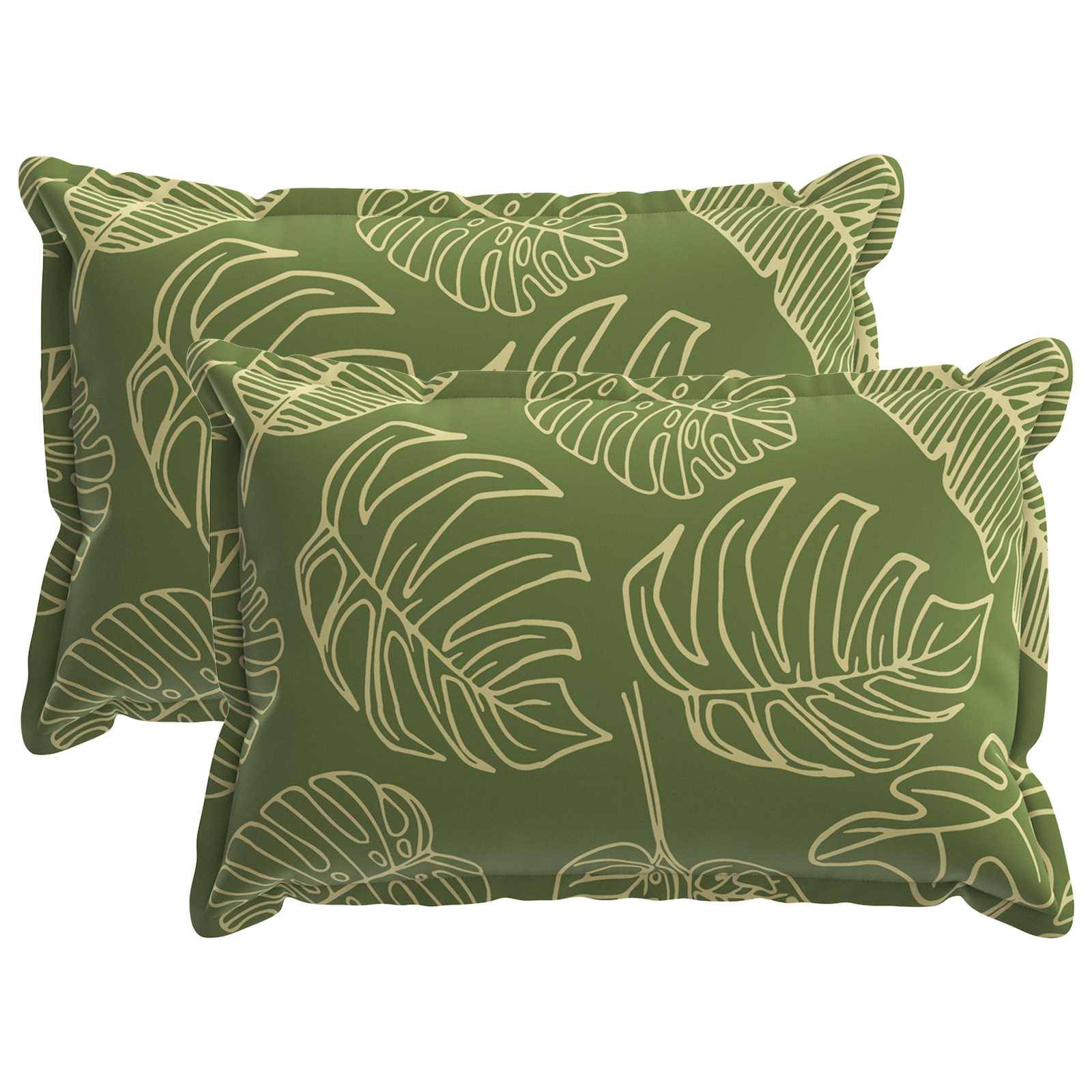 vidaXL Kissenbezug 2 stk. HOUTEN Blattdesign 50 x 80 cm Polyester
