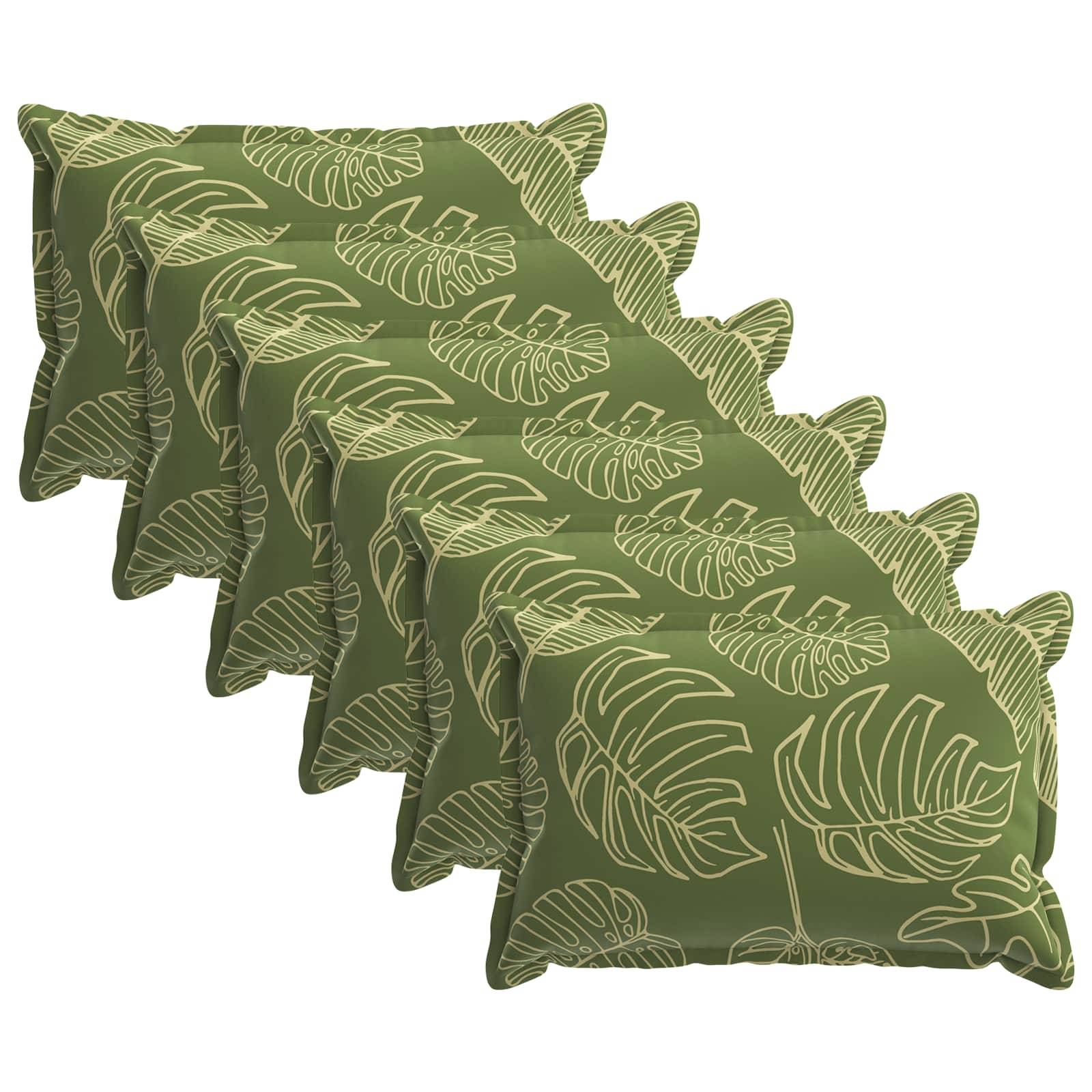 vidaXL Kissenbezug 6 stk. HOUTEN Blattdesign 50 x 80 cm Polyester