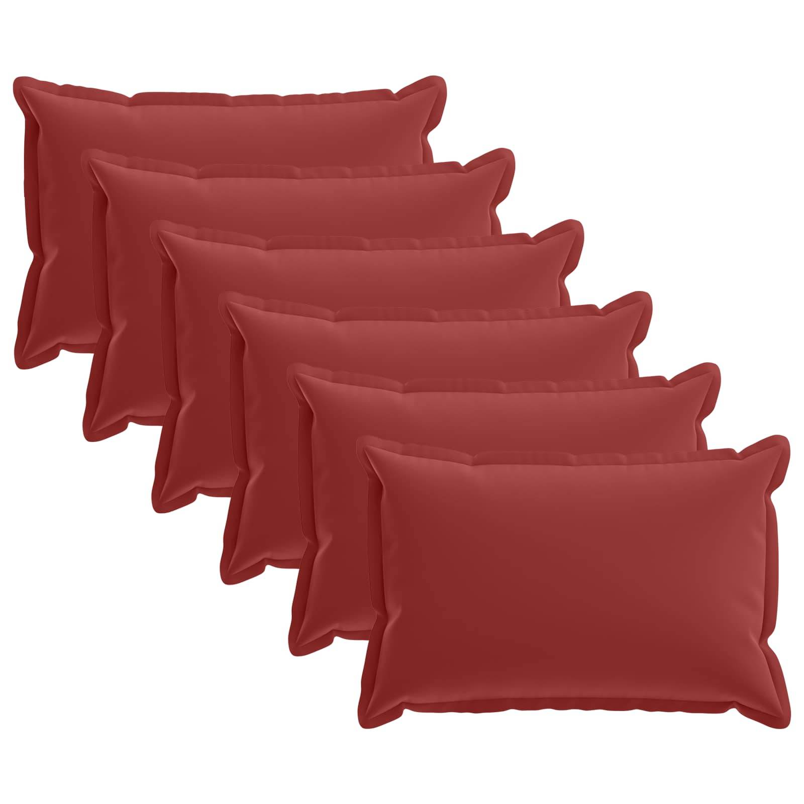 vidaXL Kissenbezug 6 stk. HOUTEN Weinrot 30 x 50 cm Polyester