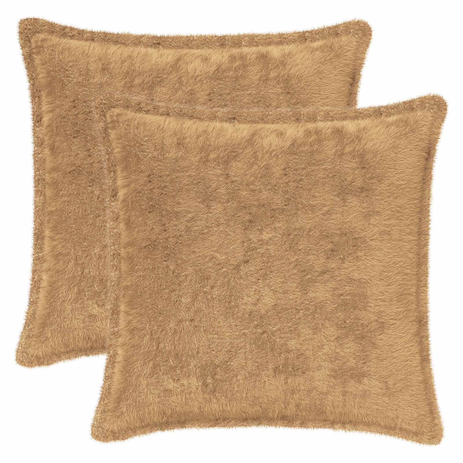 vidaXL Kissenbezug 2 stk. HOUTEN Taupe 50 x 50 cm Faux Kaninchenfell