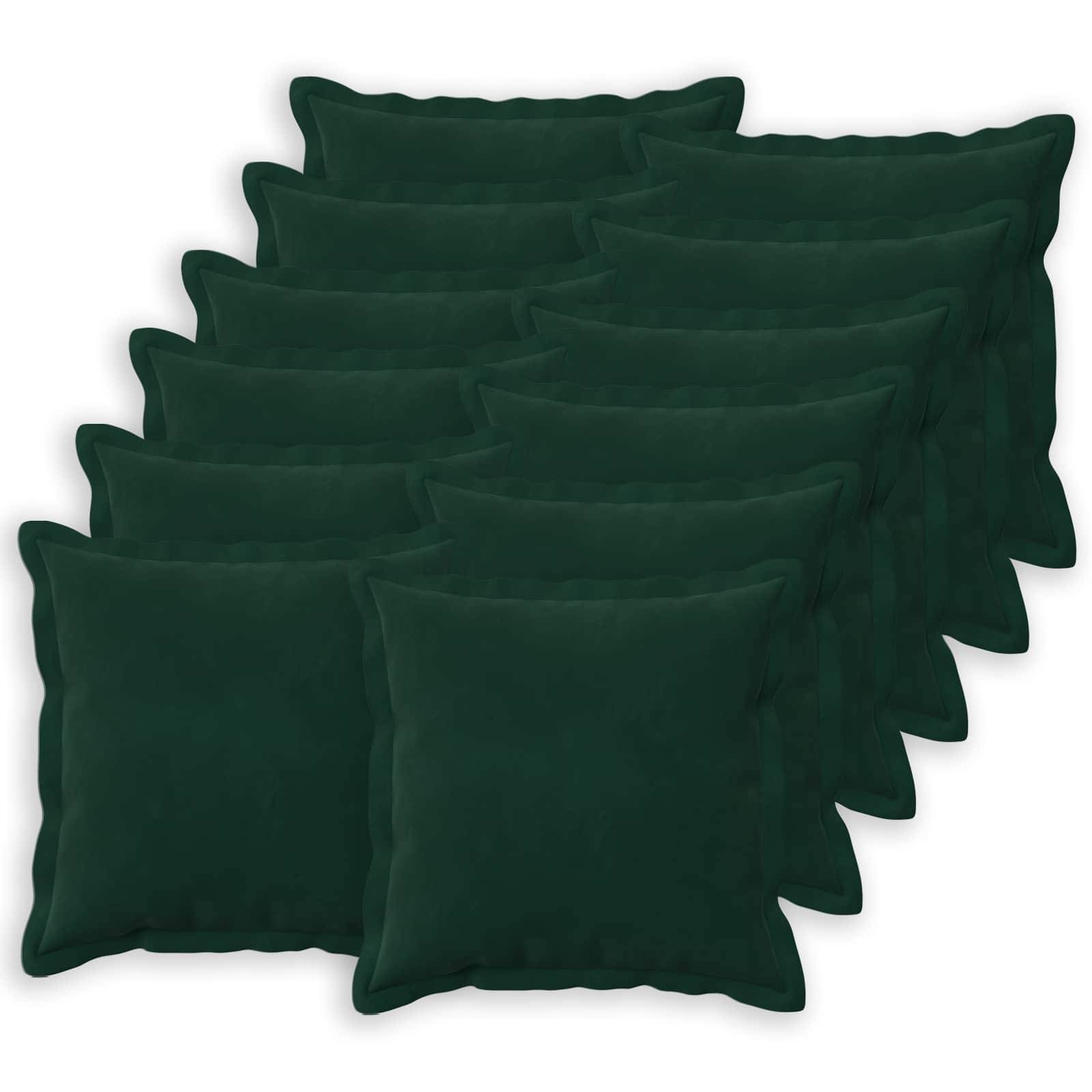 vidaXL Kissenbezug 12 pcs HOUTEN Dunkelgrün 45 x 45 cm Samt