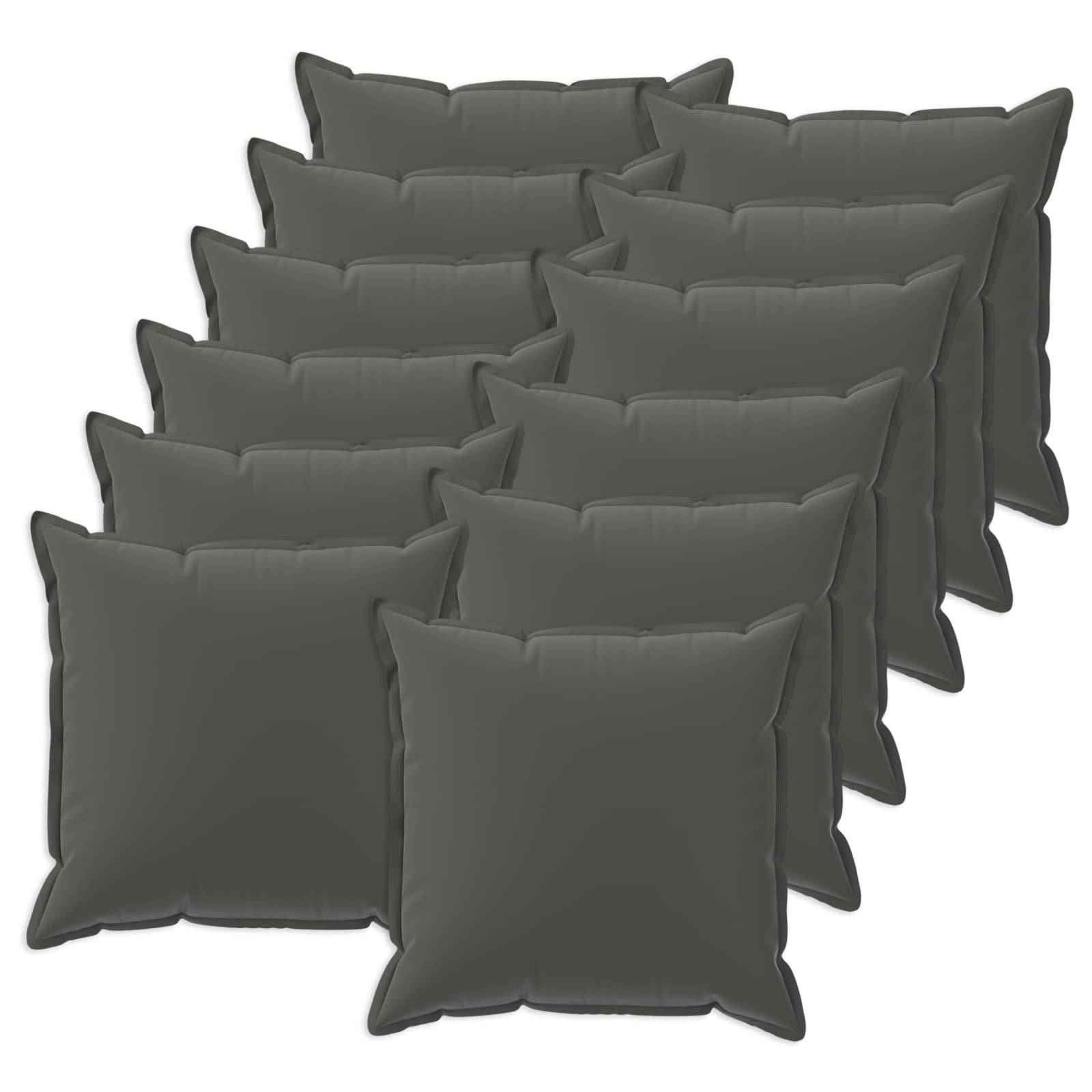 vidaXL Kissenbezug 12 stk. HOUTEN Anthrazit 50 x 50 cm Polyester
