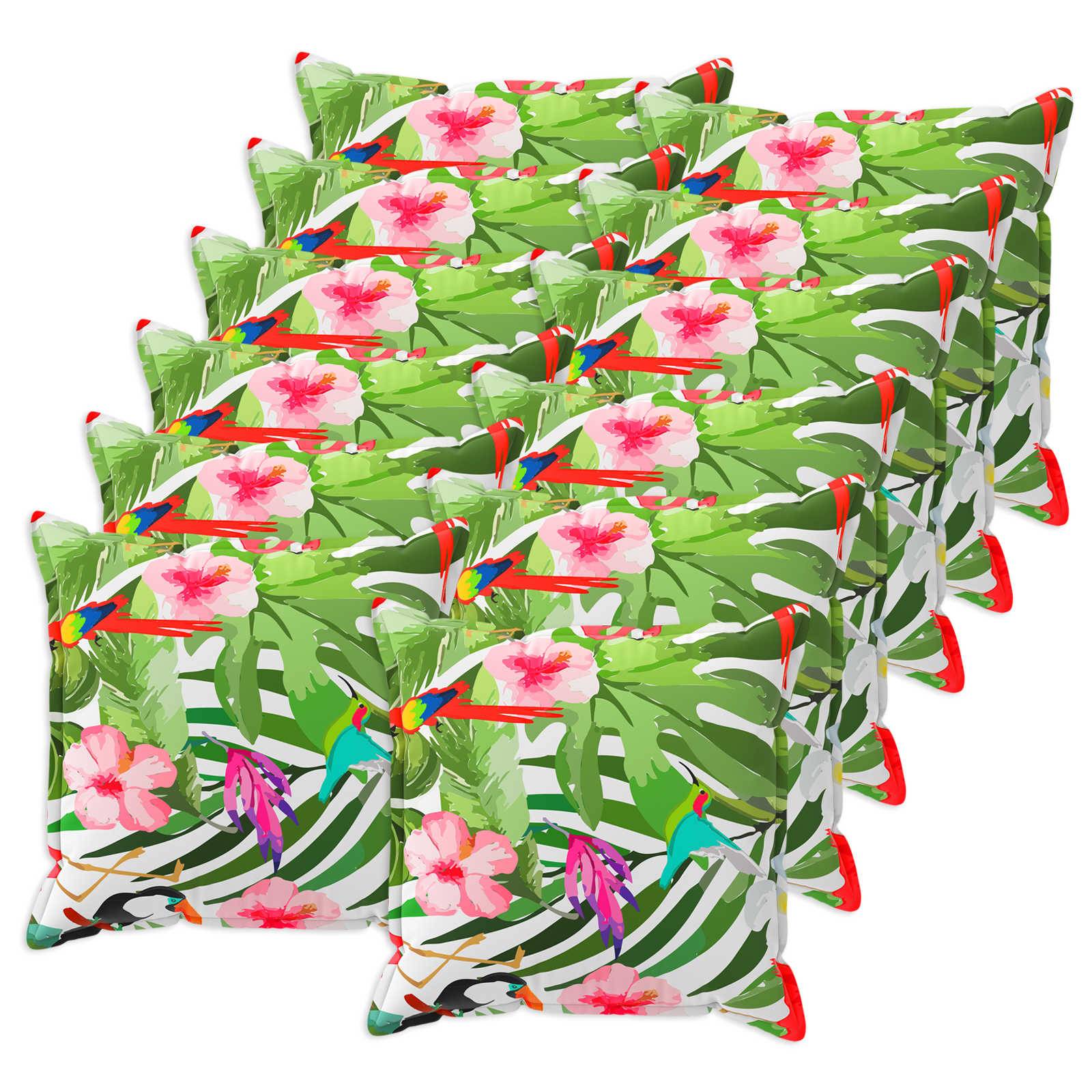 vidaXL Kissenbezug 12 stk. HOUTEN Schwarz 50 x 50 cm Polyester