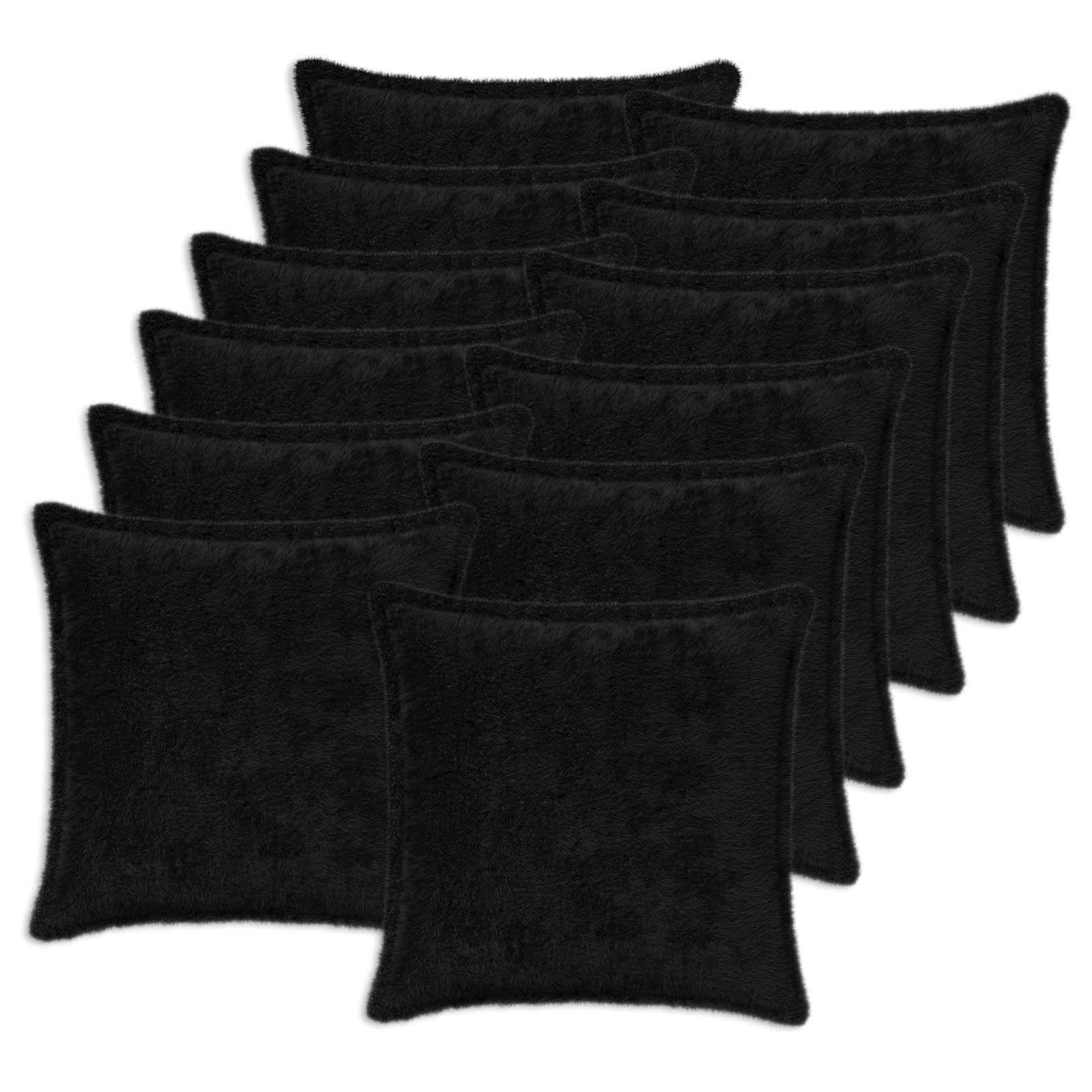 vidaXL Kissenbezug 12 stk. HOUTEN Schwarz 40 x 40 cm