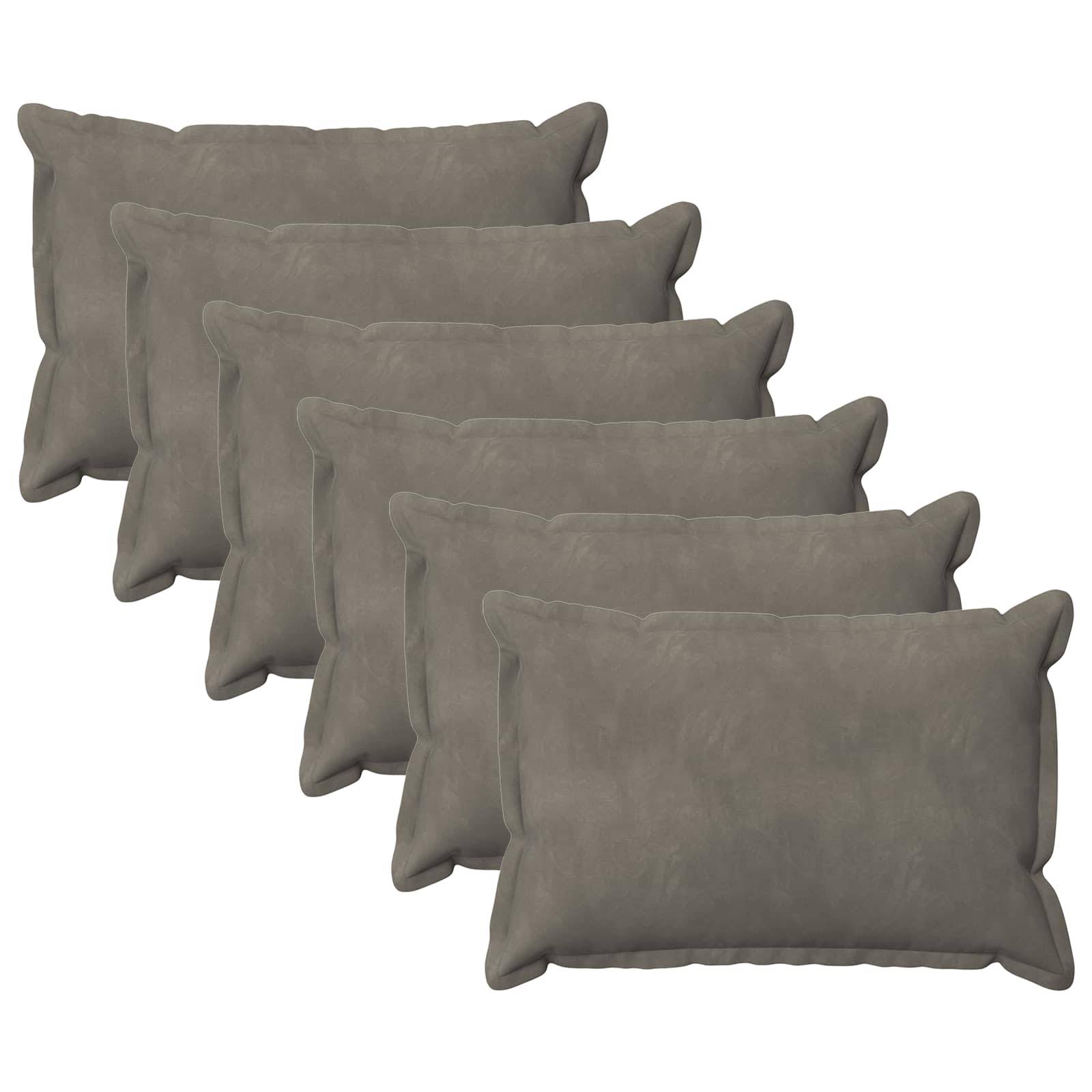 vidaXL Kissenbezug 6 pcs HOUTEN Hellgrau 50 x 70 cm Samt