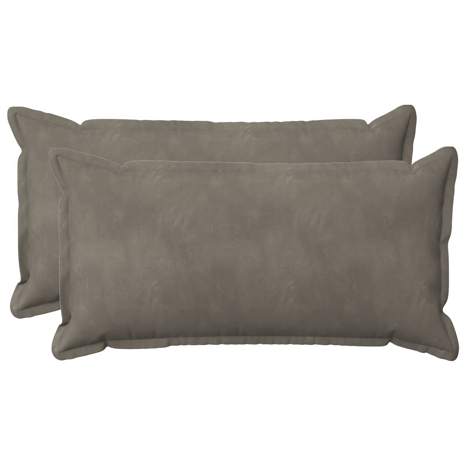 vidaXL Kissen mit Kissen HOUTEN 2 Stk. Hellgrau Samt