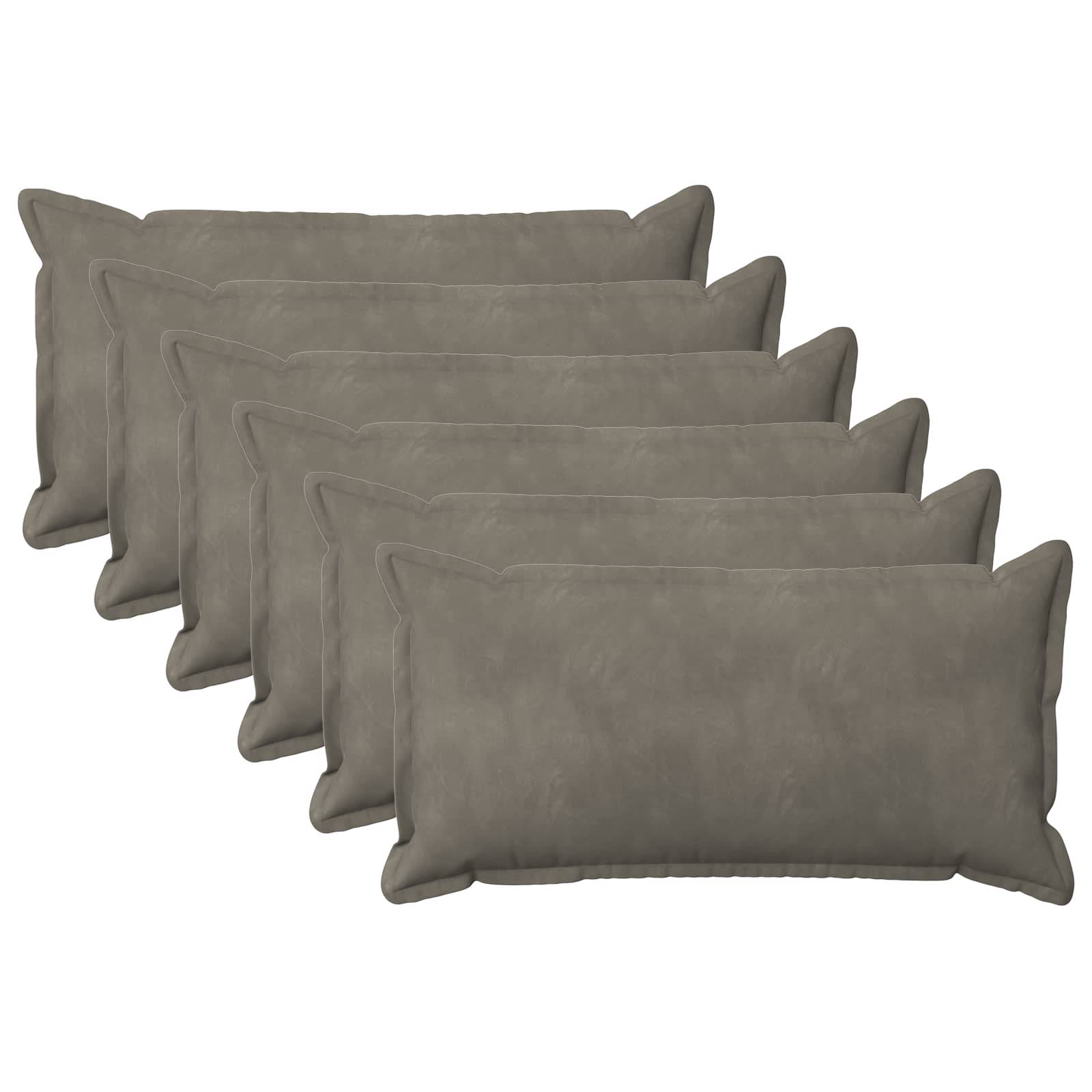 vidaXL Kissen mit Kissen HOUTEN 6 Stk. Hellgrau Samt