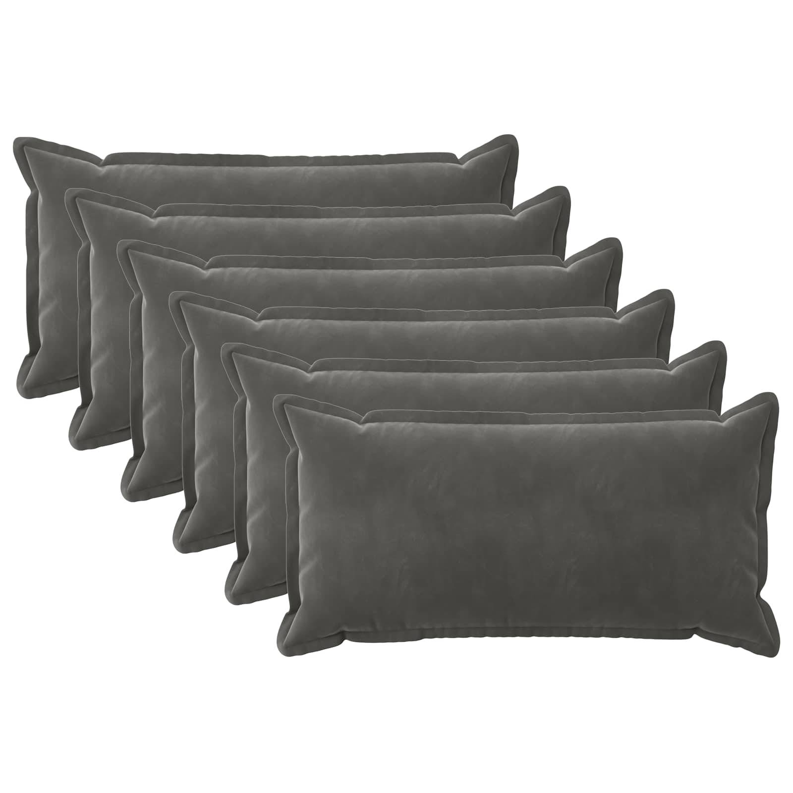 vidaXL Kissen mit Kissen HOUTEN 6 Stk. Dunkelgrau Samt