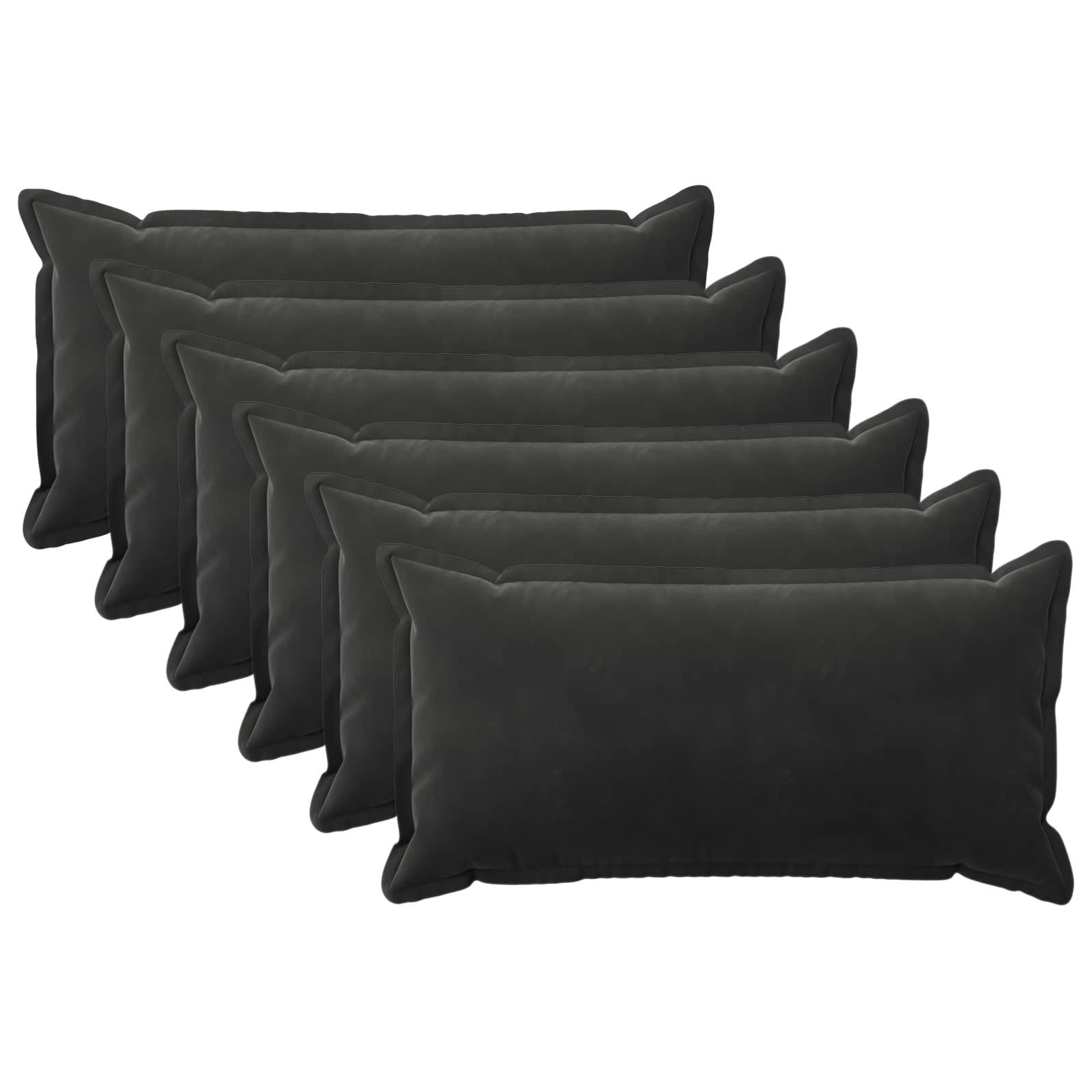 vidaXL Kissen mit Kissen HOUTEN 6 Stk. Schwarz Samt