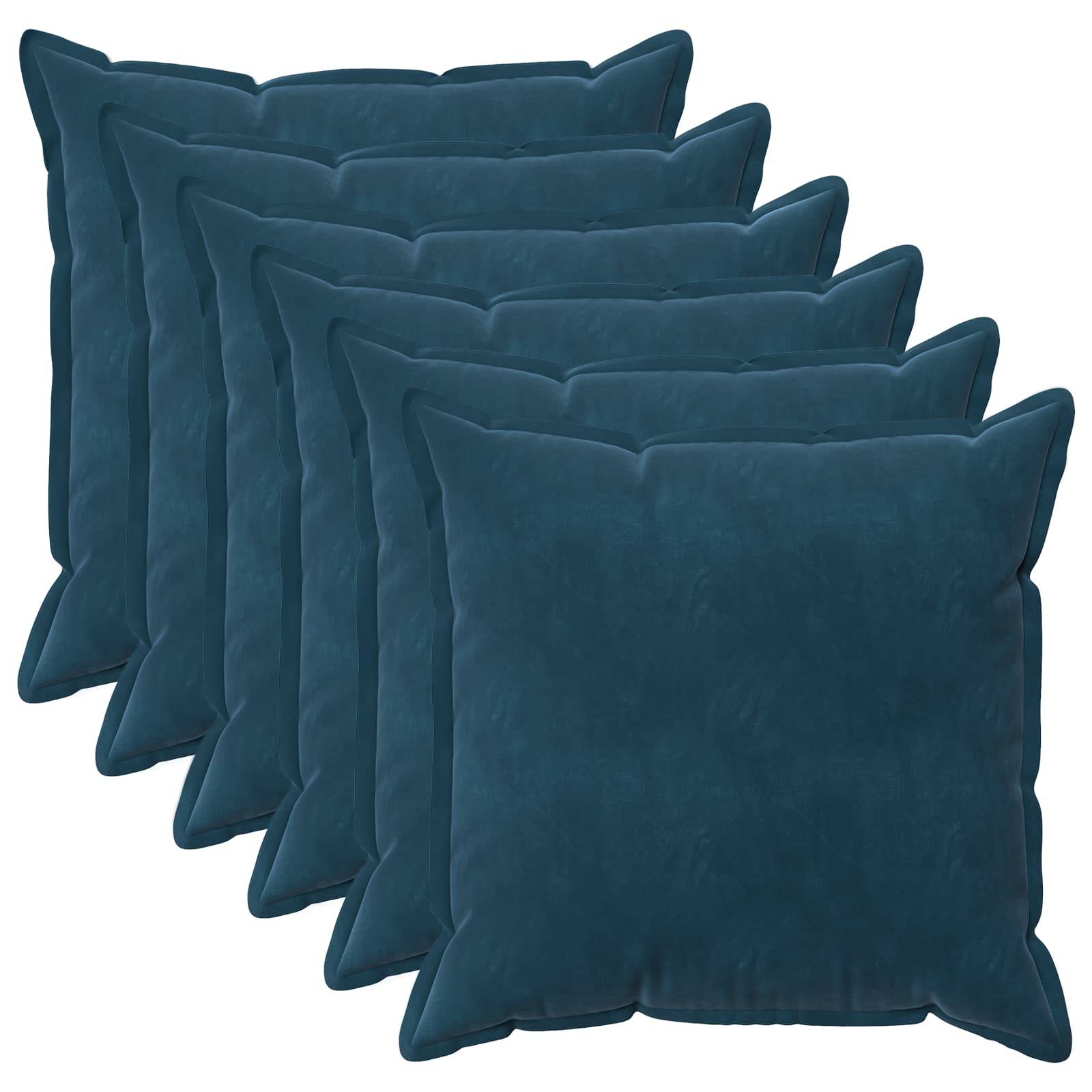 vidaXL Kissenbezug 6 pcs HOUTEN Blau 60 x 60 cm Samt