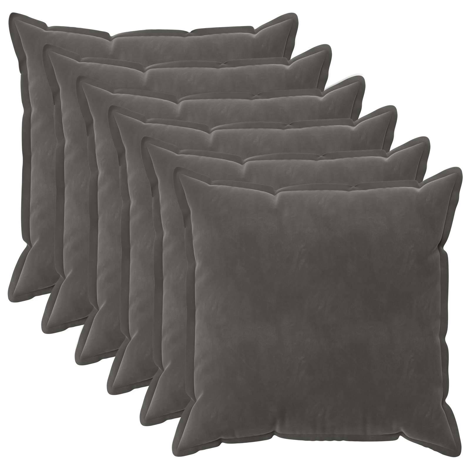 vidaXL Kissenbezug 6 pcs HOUTEN Dunkelgrau 80 x 80 cm Samt