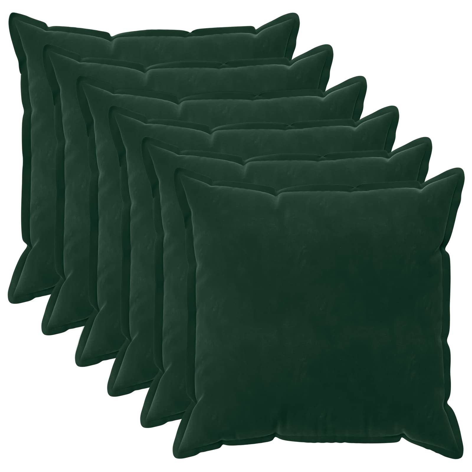 vidaXL Kissenbezug 6 pcs HOUTEN Dunkelgrün 65 x 65 cm Samt