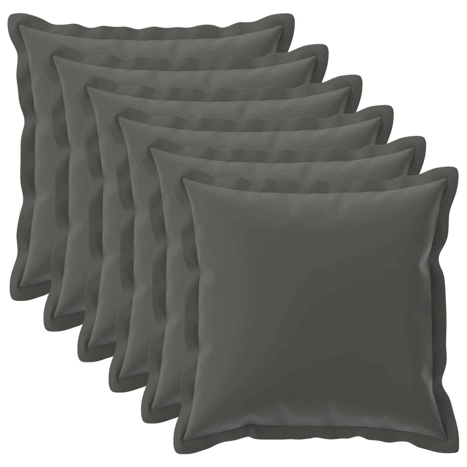 vidaXL Kissenbezug 6 stk. HOUTEN Anthrazit 65 x 65 cm Polyester