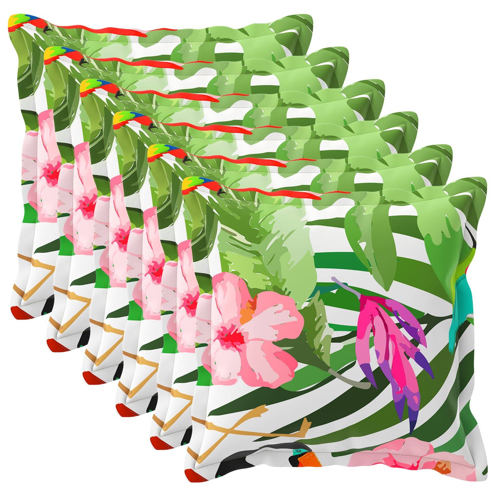 vidaXL Kissenbezug 6 stk. HOUTEN Schwarz 80 x 80 cm Polyester