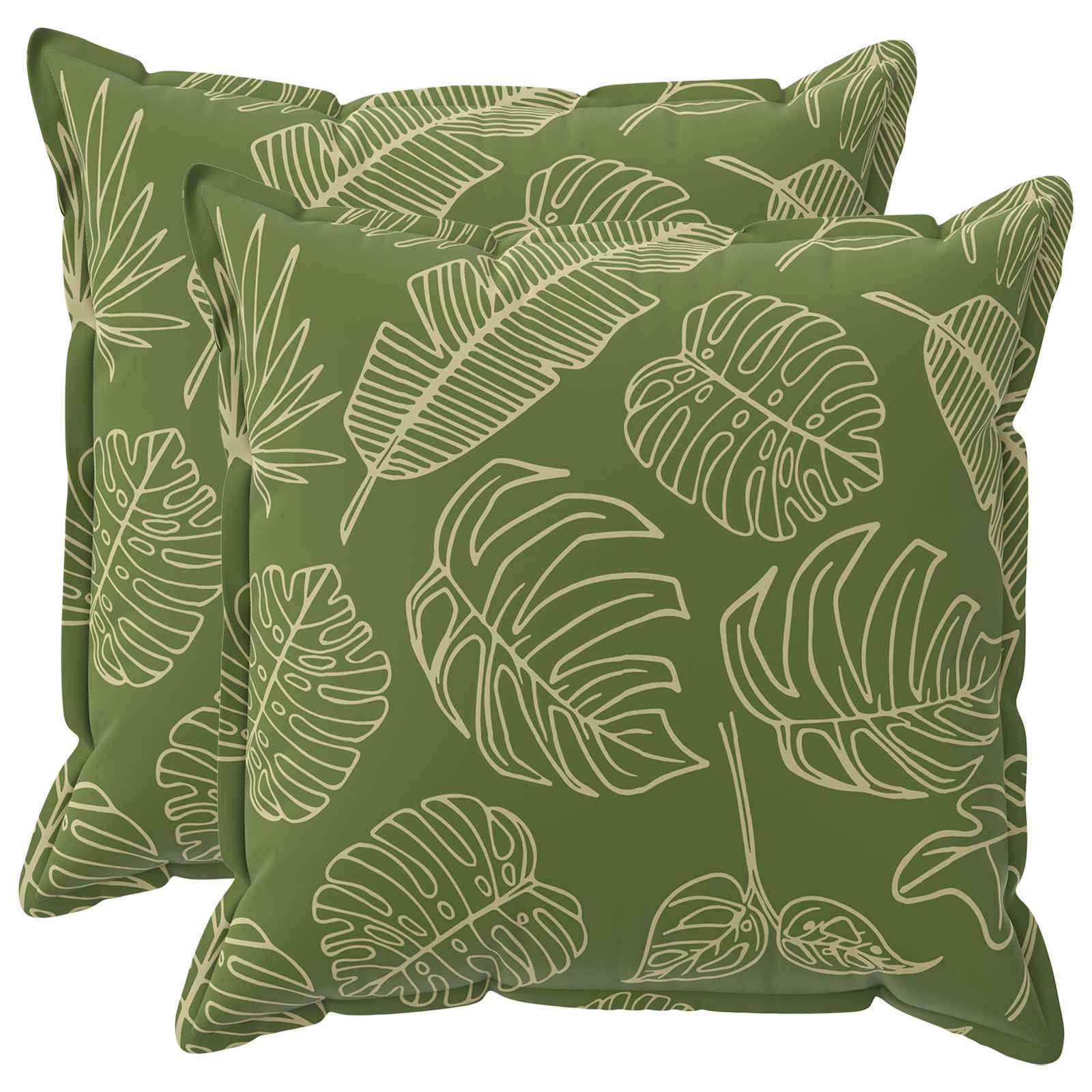 vidaXL Kissenbezug 2 stk. HOUTEN Blattdesign 55 x 55 cm Polyester