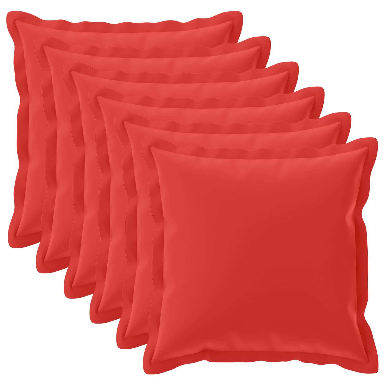 vidaXL Kissenbezug 6 stk. HOUTEN Rot 65 x 65 cm Polyester
