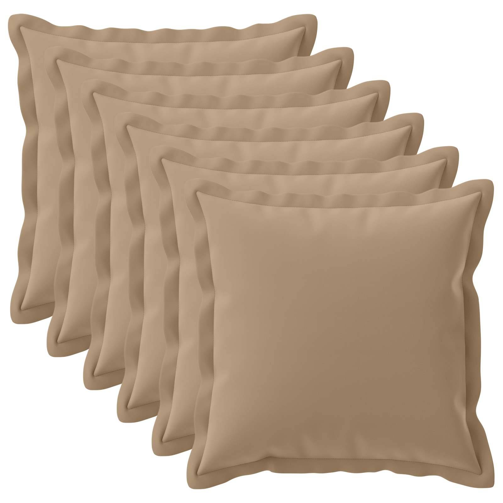 vidaXL Kissenbezug 6 stk. HOUTEN Taupe 55 x 55 cm Polyester