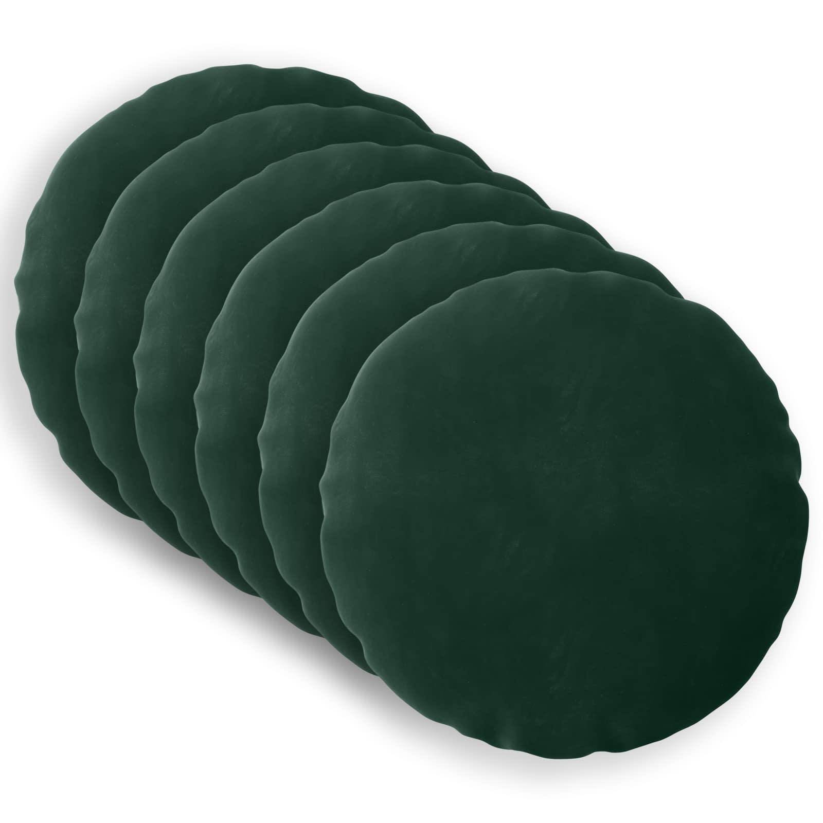 vidaXL Kissenbezug 6 pcs HEERLEN Dunkelgrün Ø 30 cm Samt