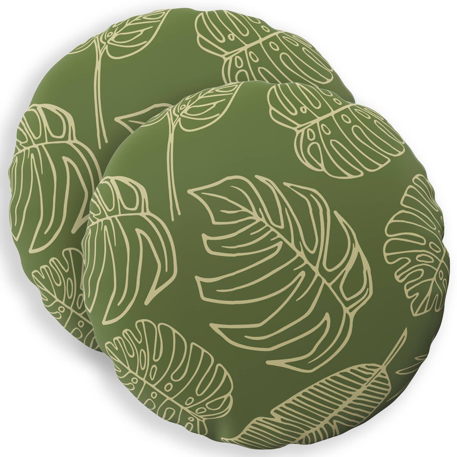 vidaXL Kissenbezug 2 pcs HEERLEN Blattdesign Ø 60 cm Polyester