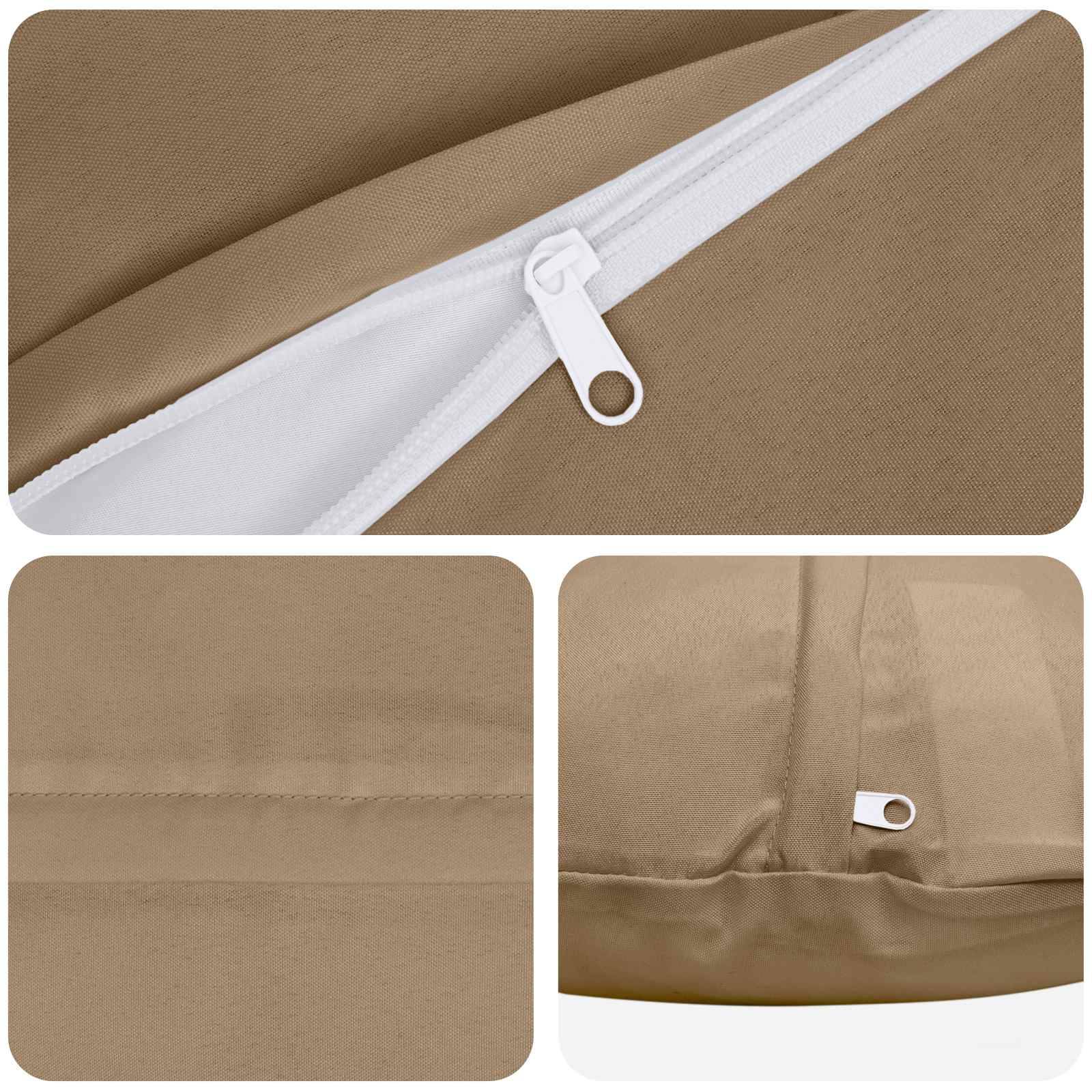 vidaXL Kissenbezug 2 stk. HEERLEN Taupe Ø 50 cm Polyester