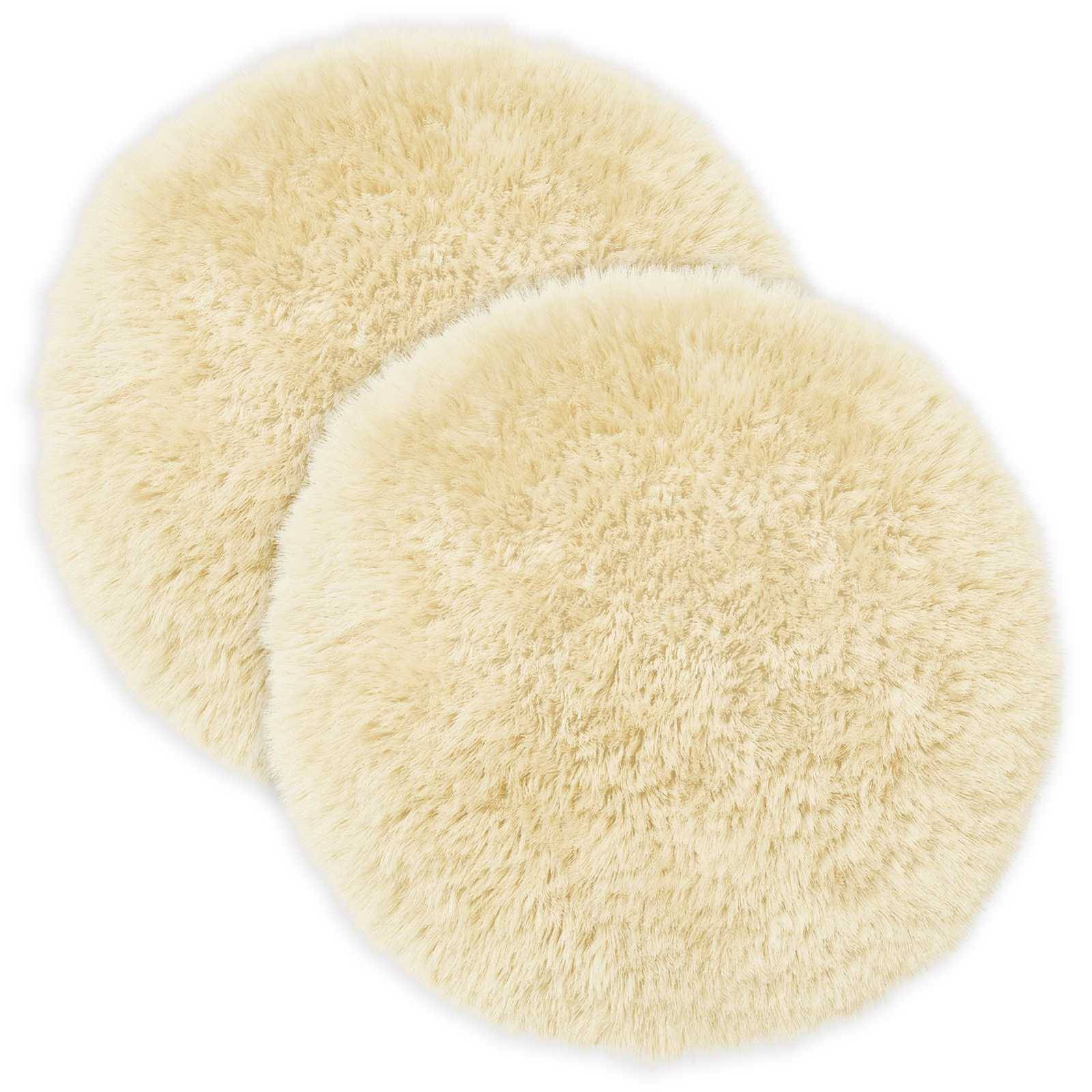 vidaXL Kissenbezug 2 pcs HEERLEN Creme Ø 40 cm PV Fleece