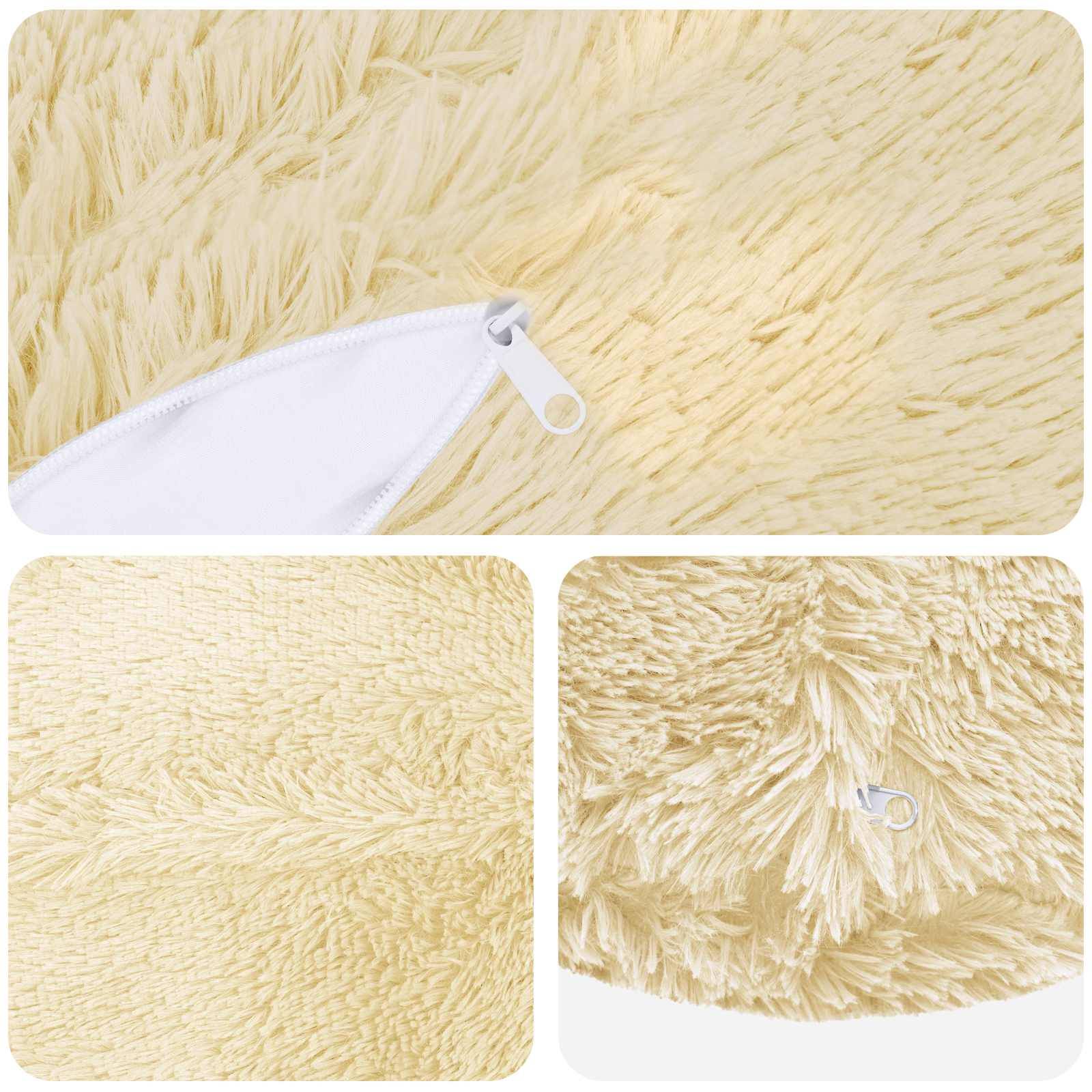 vidaXL Kissenbezug 2 pcs HEERLEN Creme Ø 40 cm PV Fleece