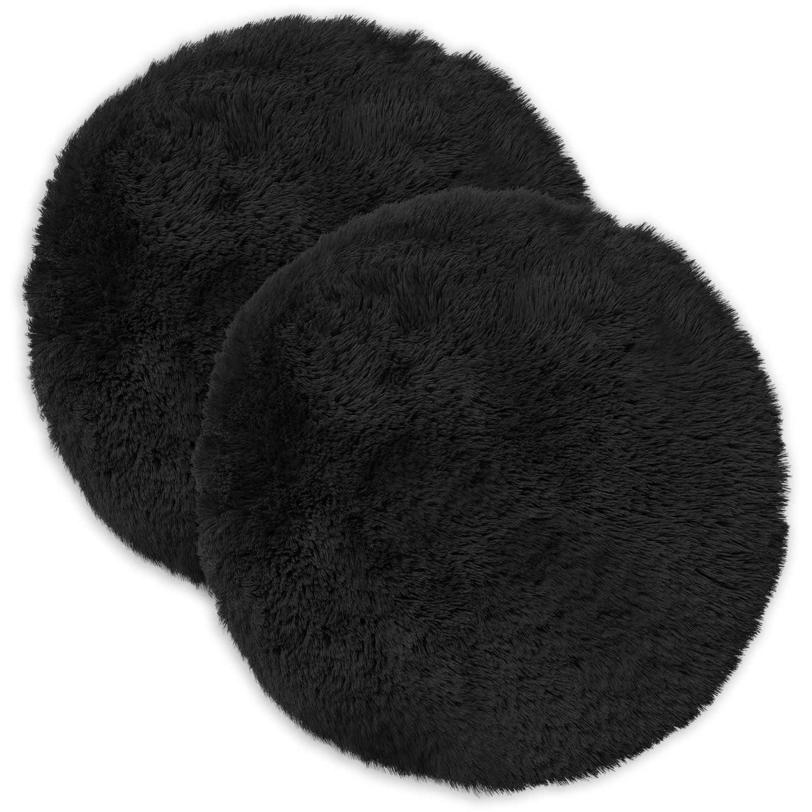 vidaXL Kissenbezug 2 pcs HEERLEN Schwarz Ø 60 cm PV Fleece
