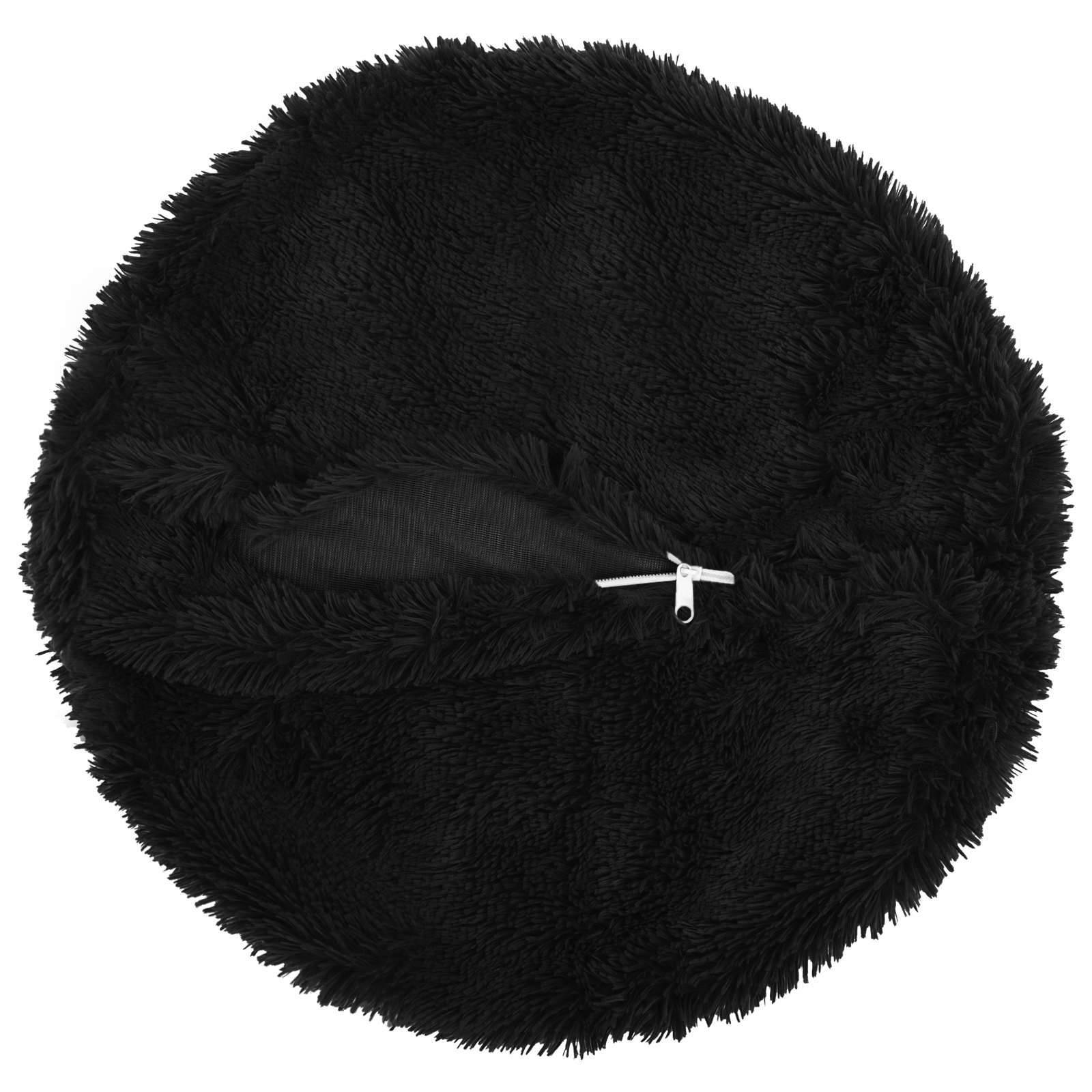 vidaXL Kissen mit Kissen HEERLEN 2 Stk. Schwarz PV Fleece
