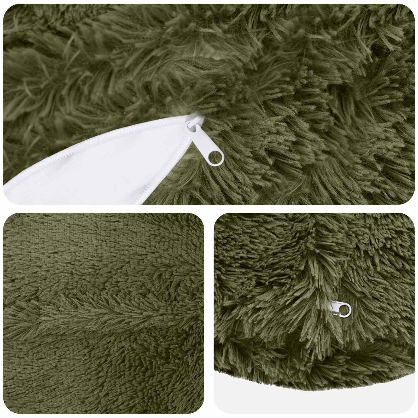 vidaXL Kissenbezug 6 pcs HEERLEN Grün Ø 40 cm PV Fleece